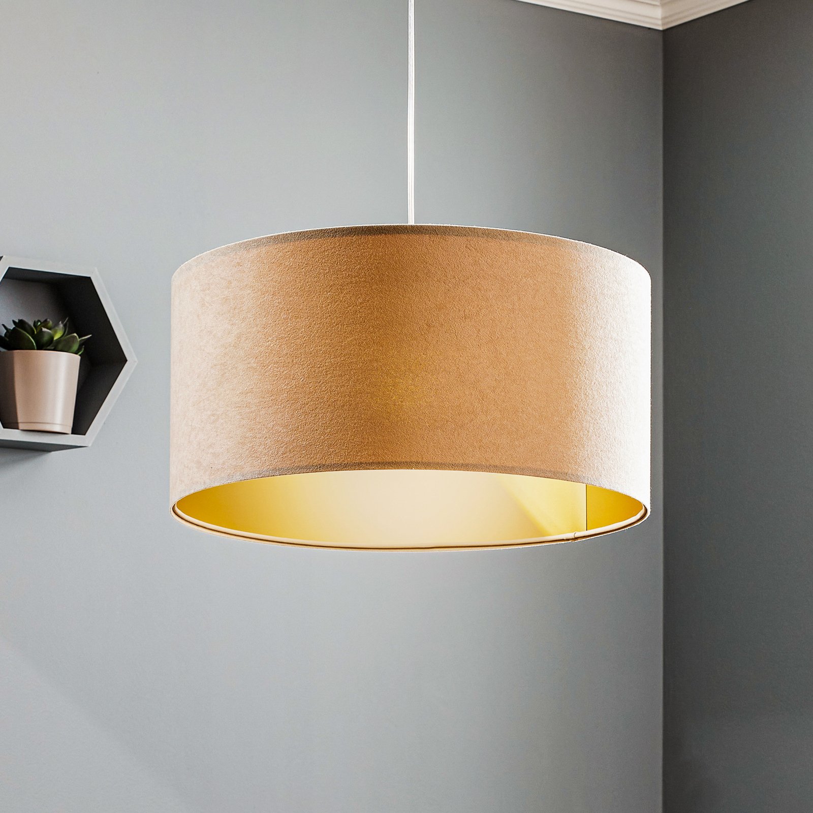 Salina hanglamp, beige/goud Ø 50cm