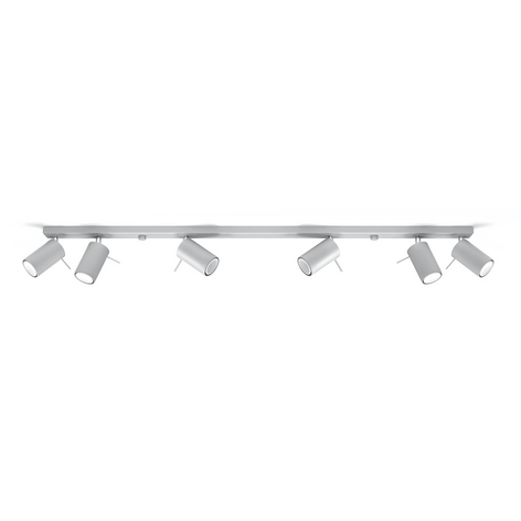Deckenstrahler Round, grau, sechsflammig linear