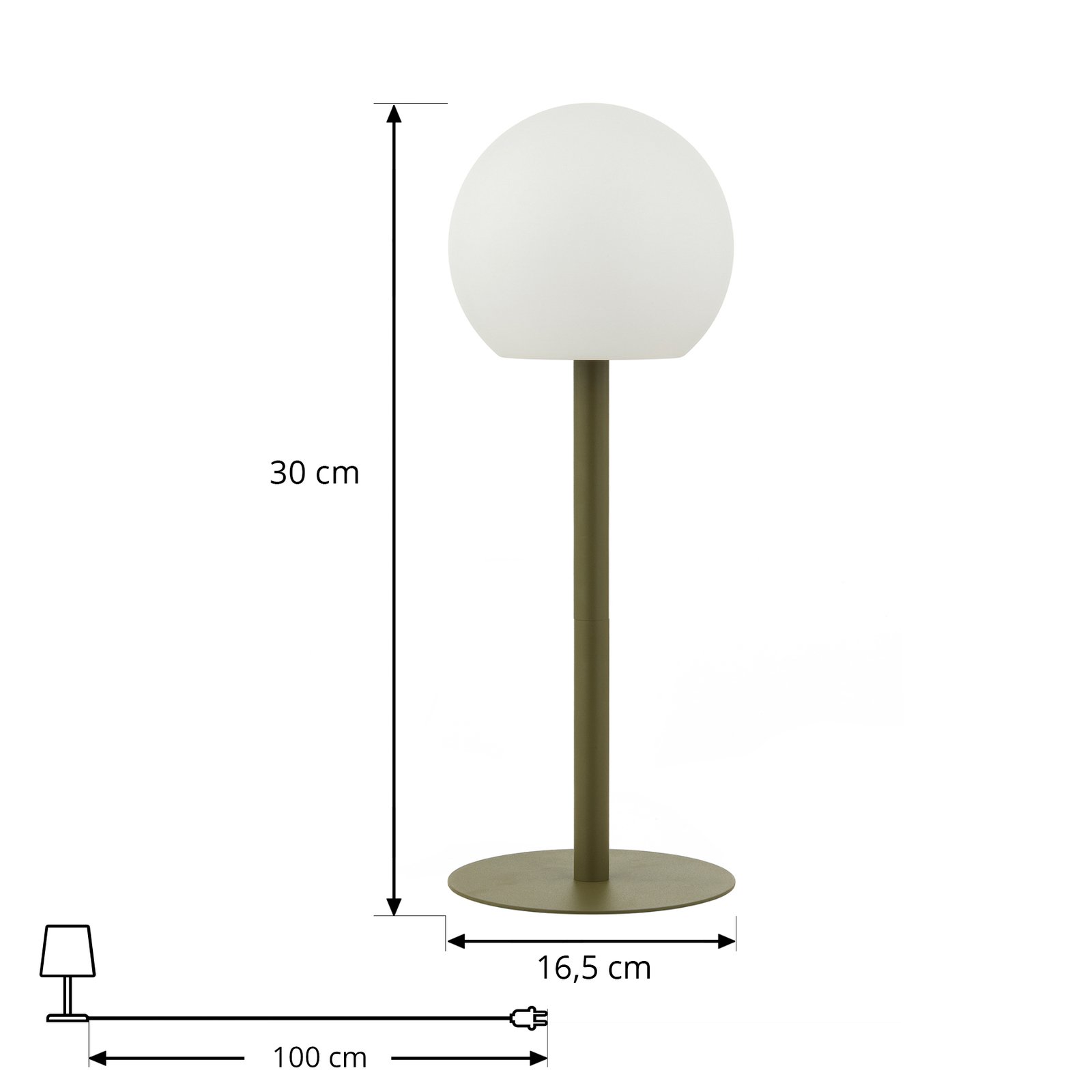 Venkovní stolní lampa Lindby Eleia LED, dobíjecí baterie