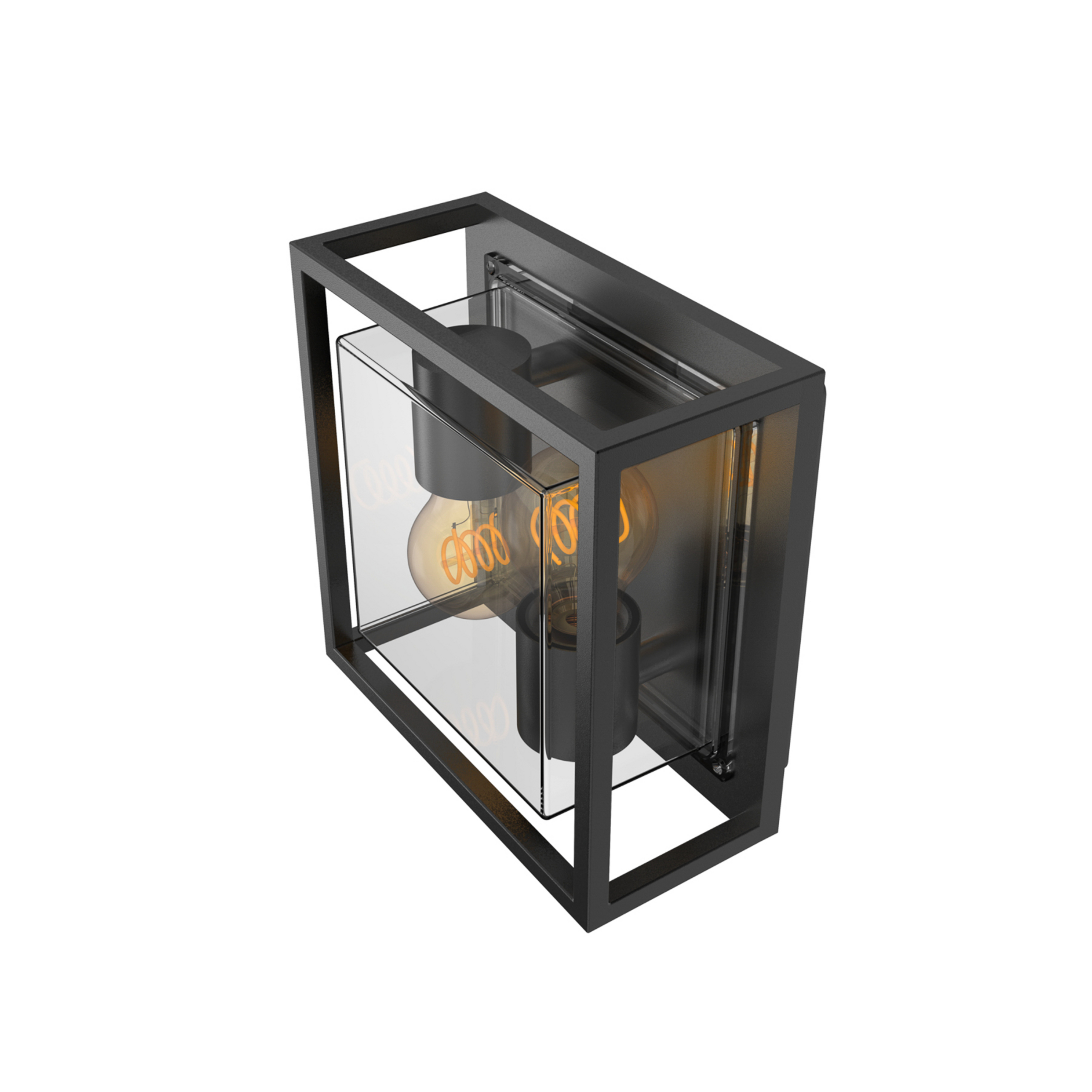 Calex utendørs vegglampe, 2-lys, topp/bunn, aluminium, svart