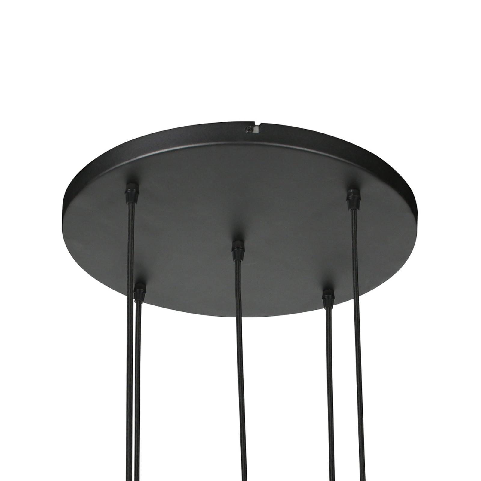 Anne Light Lampă suspendată Ropex 4525 5 becuri rotundă neagră cablu maro - Camera de zi / sufragerie - negru maro - Metal