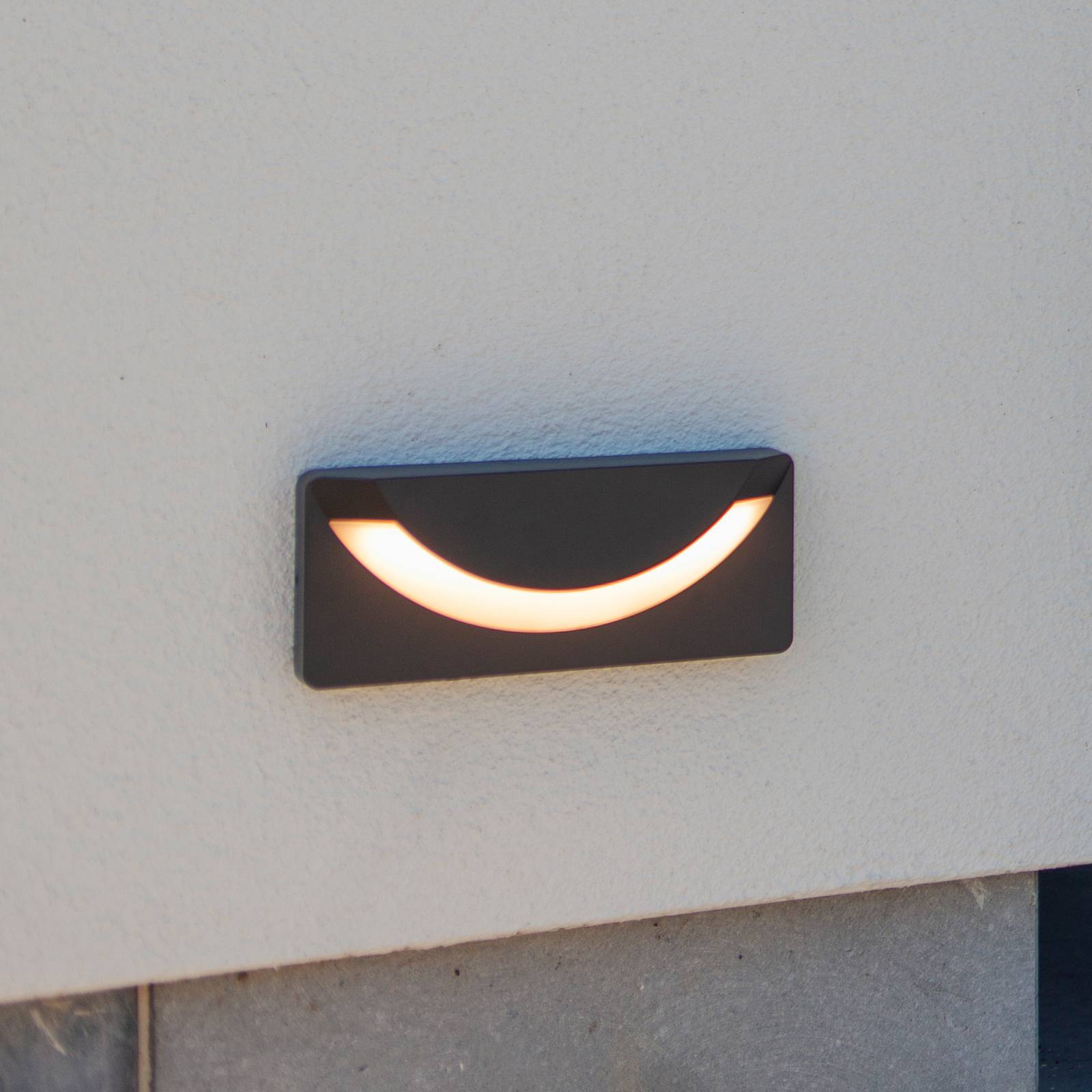 Kinkiet zewnętrzny LED LUPS, ciemnoszary, szerokość 23 cm, IP54