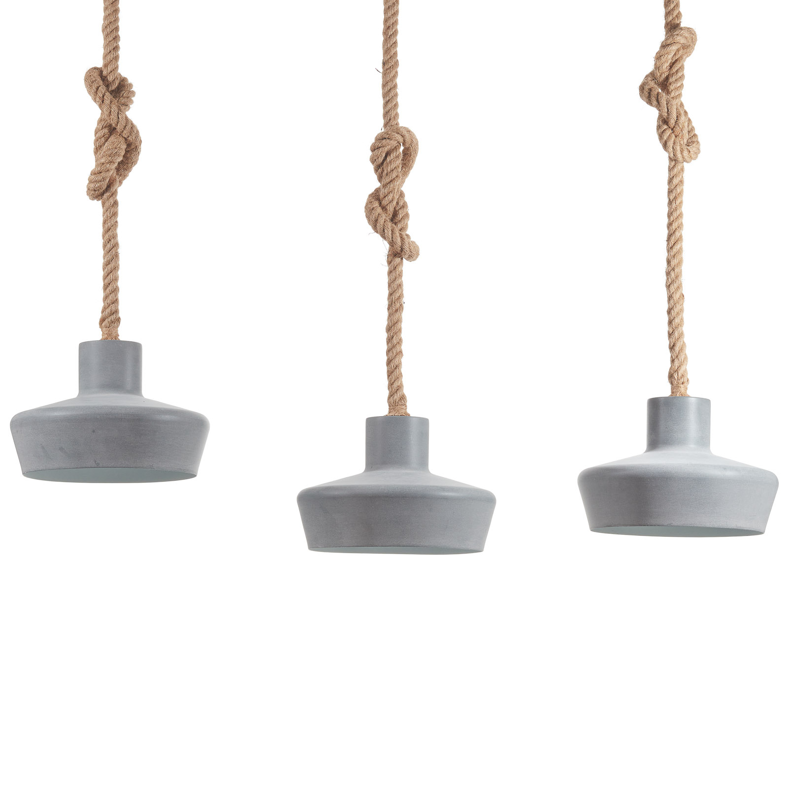 Retrope hanglamp met drie kappen in betonlook