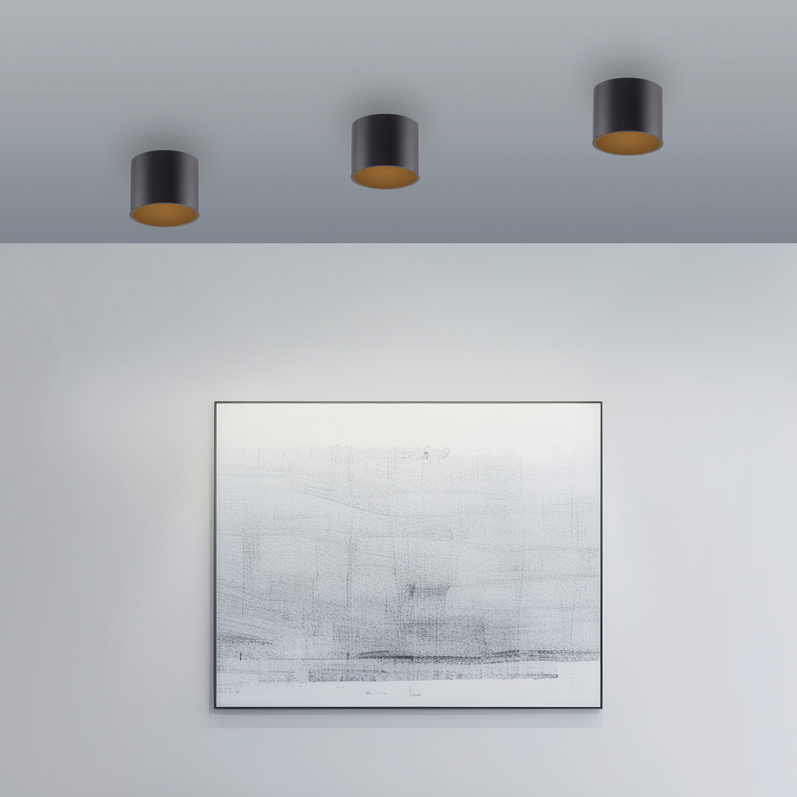 PURE LED лампа за баня Point, черна, Ø 18 cm, IP44