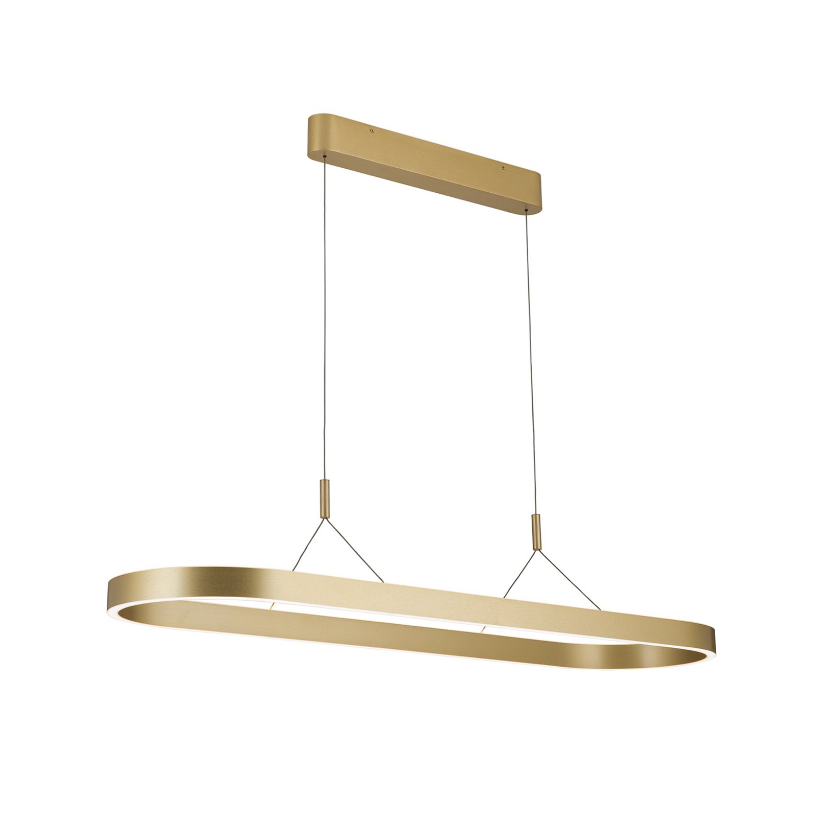 Carrara LED pendant light, matt gold, height-adjustable, CCT