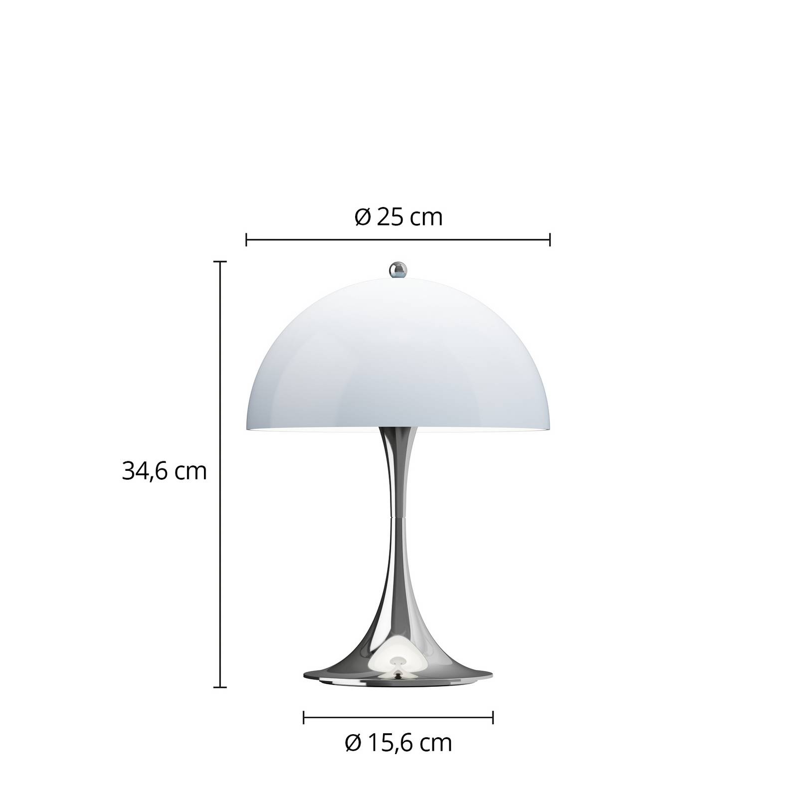 Louis Poulsen Louis Poulsen Akumulátorová lampa Panthella PORTABLE 250 chrom/modrá