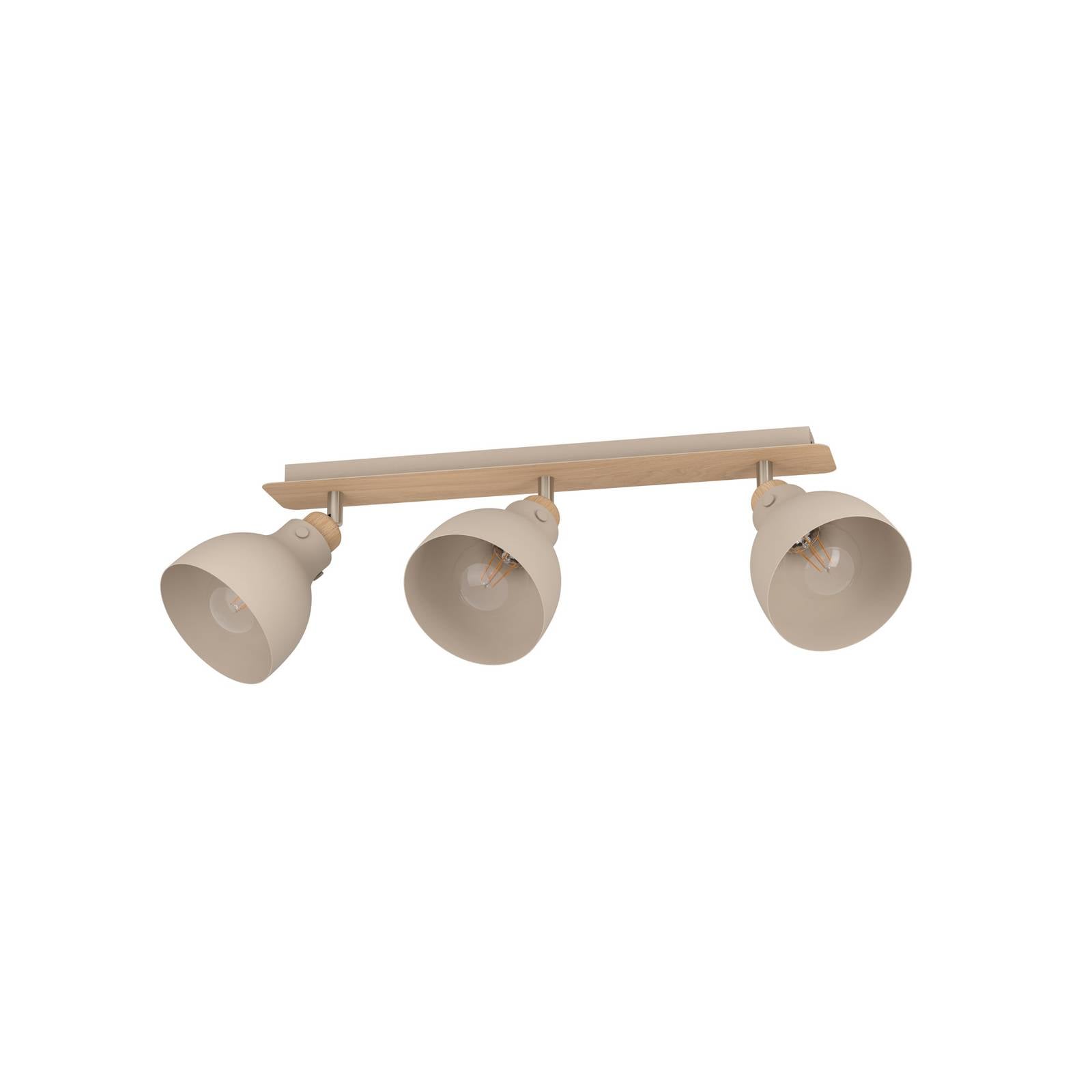 Deckenleuchte Arrecife sand/Holzoptik, dreiflammig
