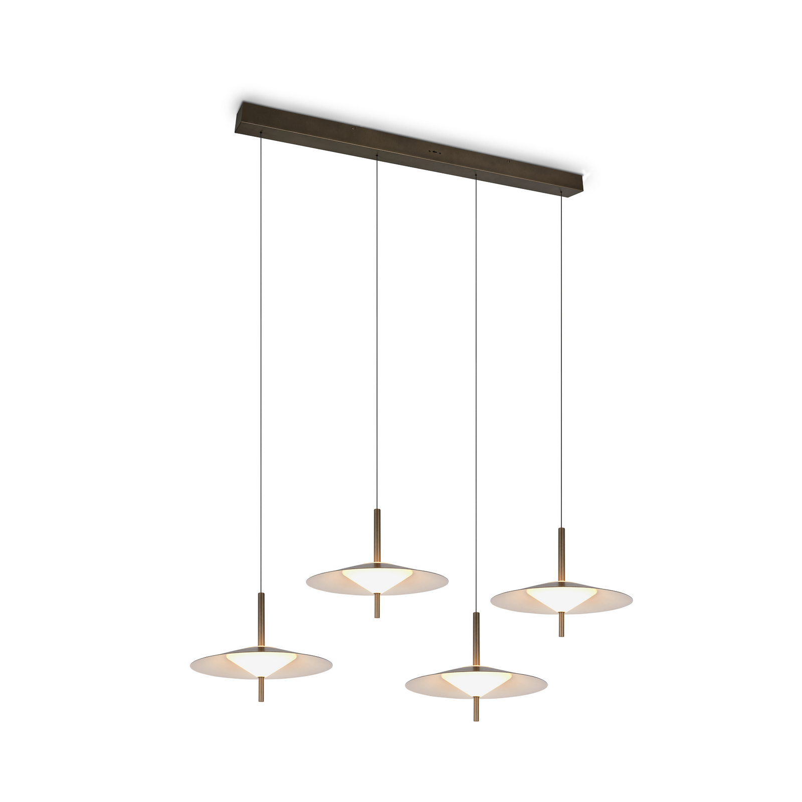 LED piekaramā lampa „Amalo“, platīna krāsā, garums 146 cm, CCT, 4 spuldzes. LED piekaramā lampa „Amalo“, platīna krāsā, garums 146 cm, CCT, 4 spuldzes.