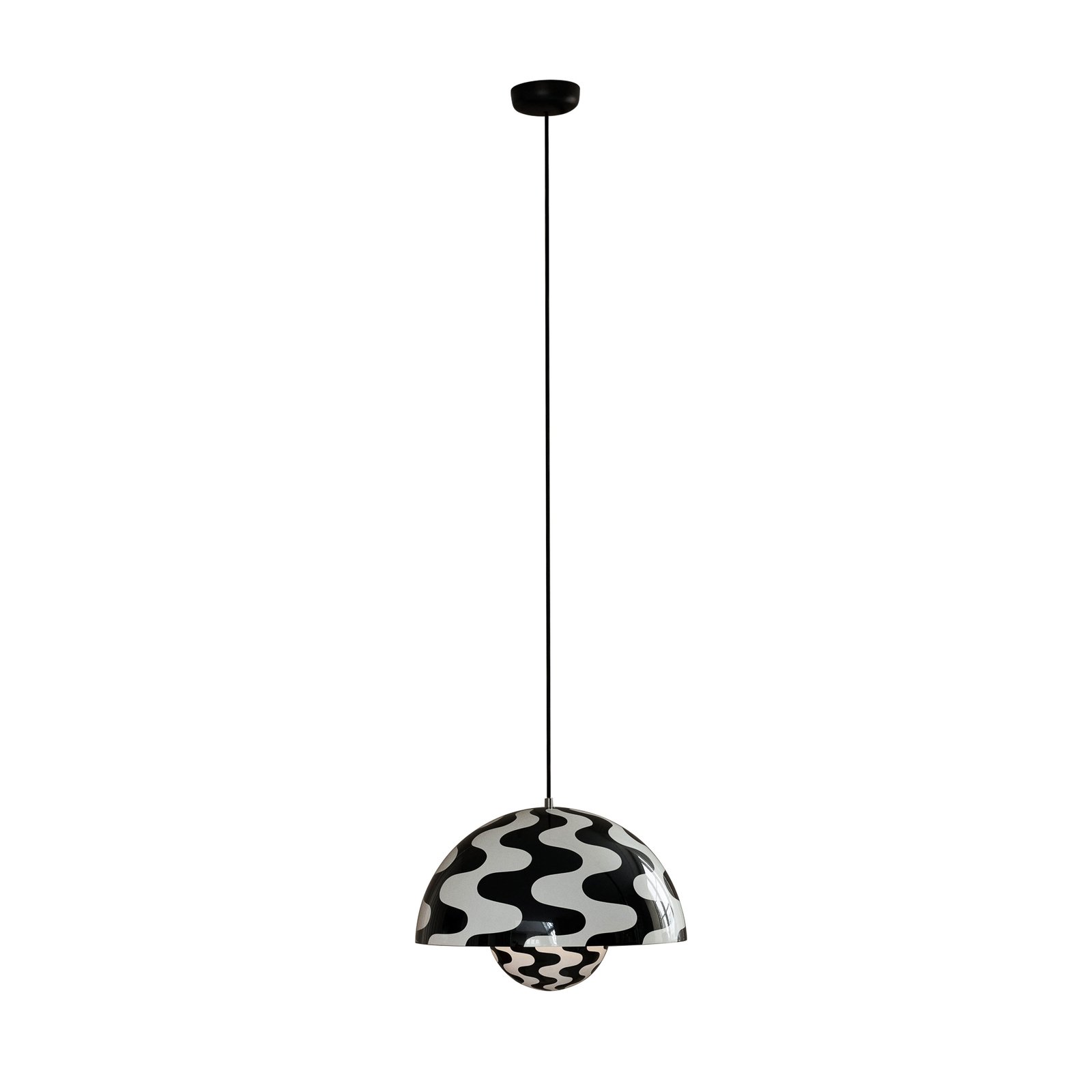 &Tradition hanglamp Flowerpot VP2, Ø 50 cm, zwart/wit