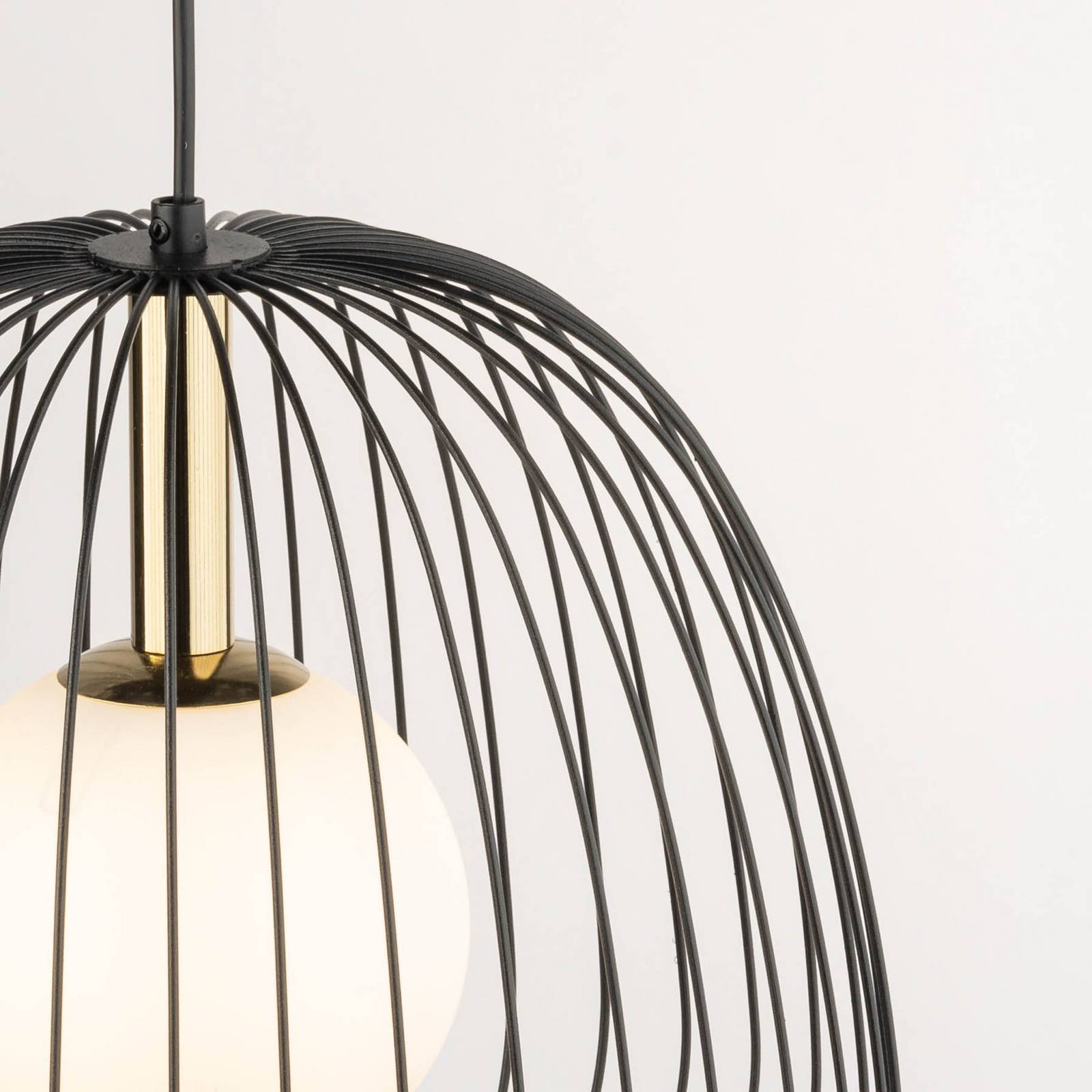 Żyrandol Bell M, Ø 33 cm, 1-punktowa, czarny/złoty/biały