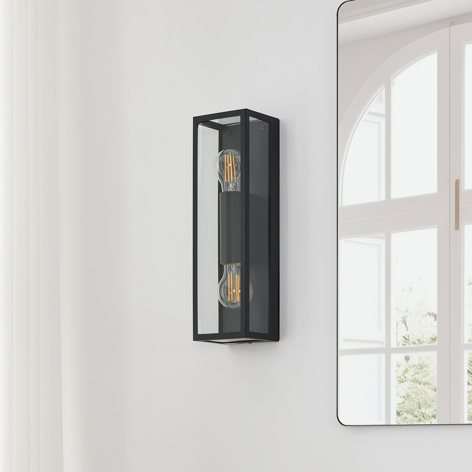 Nástenné kúpeľňové svietidlo Amezola, 2-pl. čierna