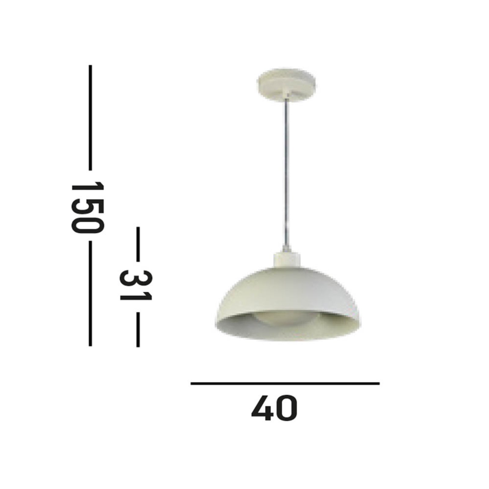 Mars hanglamp, crème, Ø 40 cm, staal