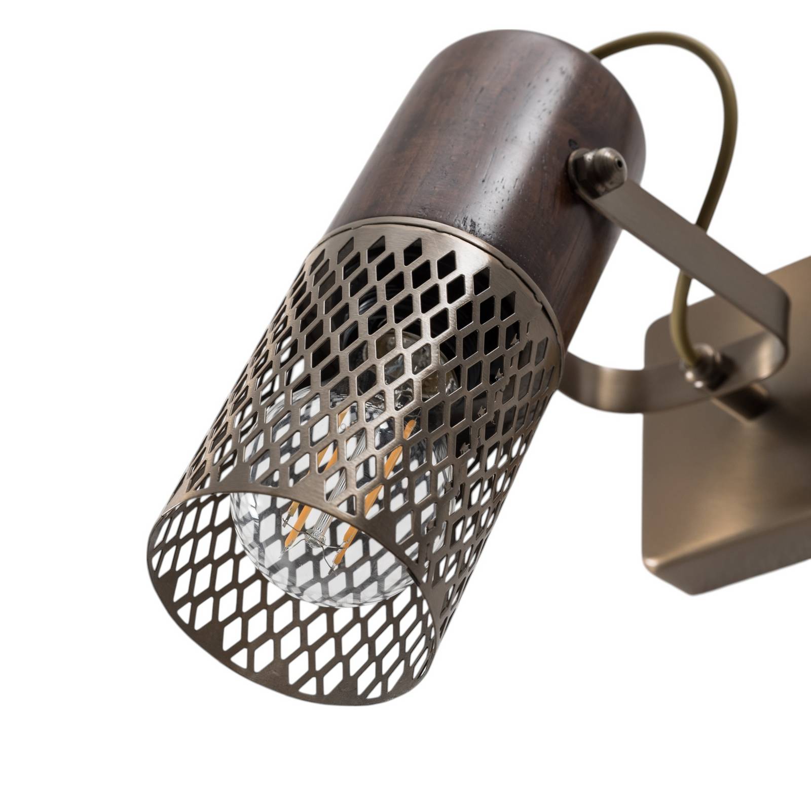 Kinkiet Albrecht, złoty antyk, wysokość 12 cm, metal/drewno
