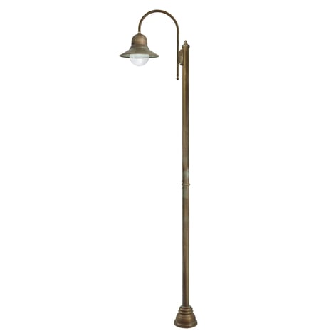 270 cm hohe Mastleuchte Felizia in Messing antik