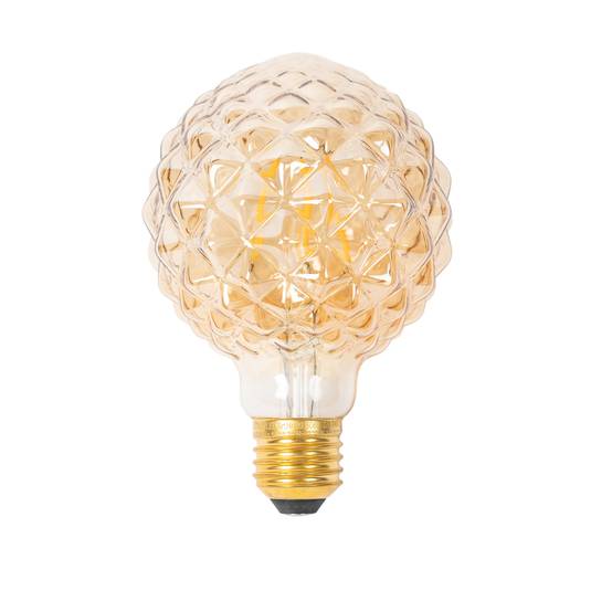 E27 3,8W Lampadina LED G95, 2700K, struttura, ambra