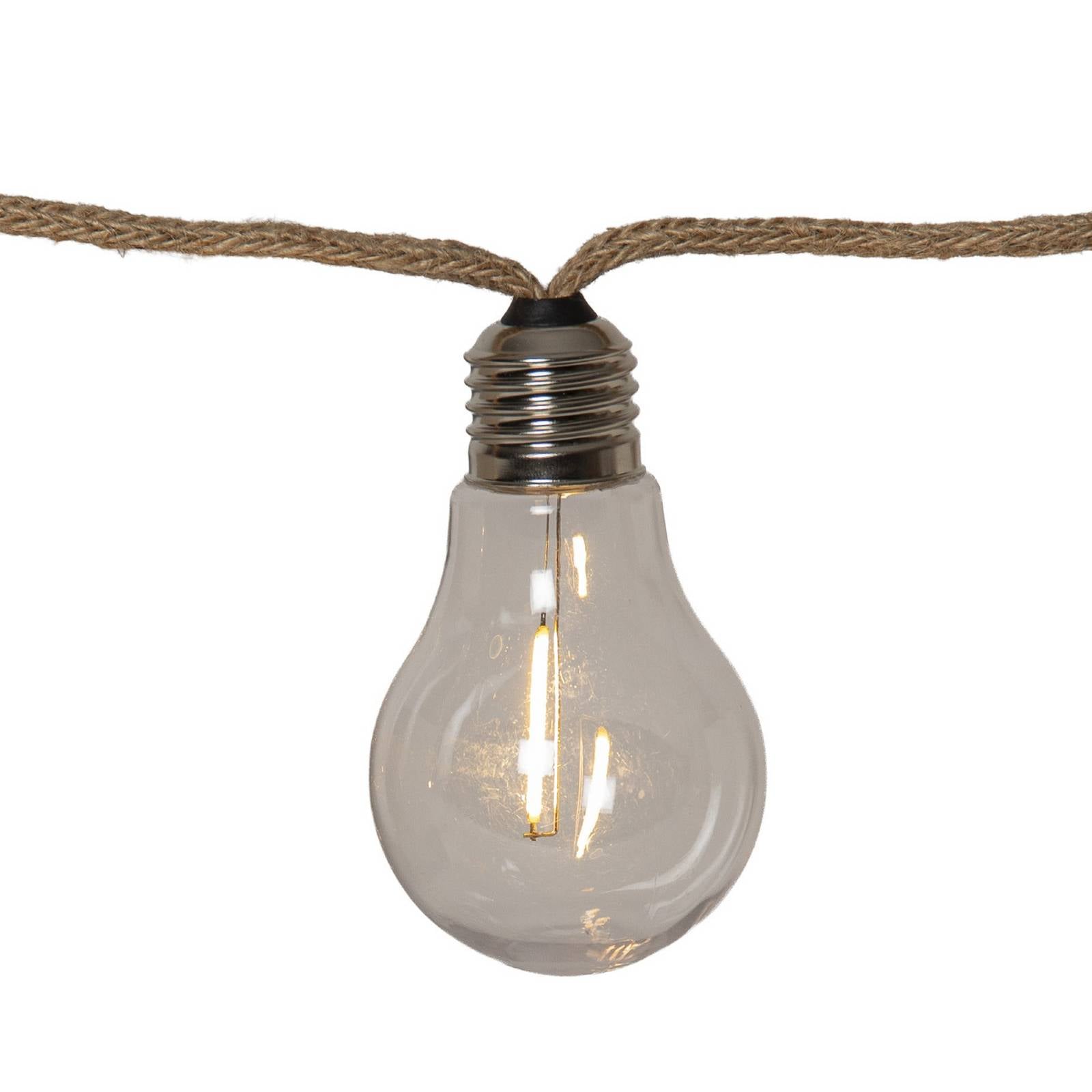 Łańcuch świetlny LED Jutta Outdoor, 10-punktowa, 5 m, juta, IP44