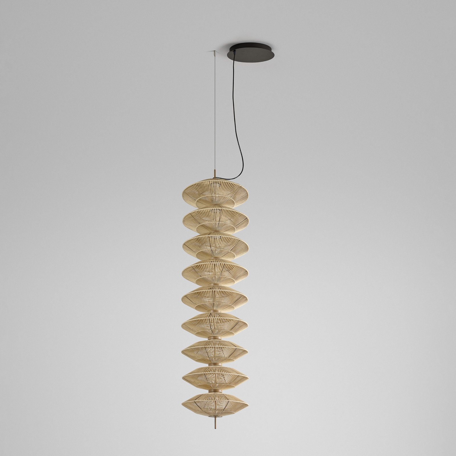 Bover LED pendant light Yuyun S/9L, dimmable 0-10V, beige