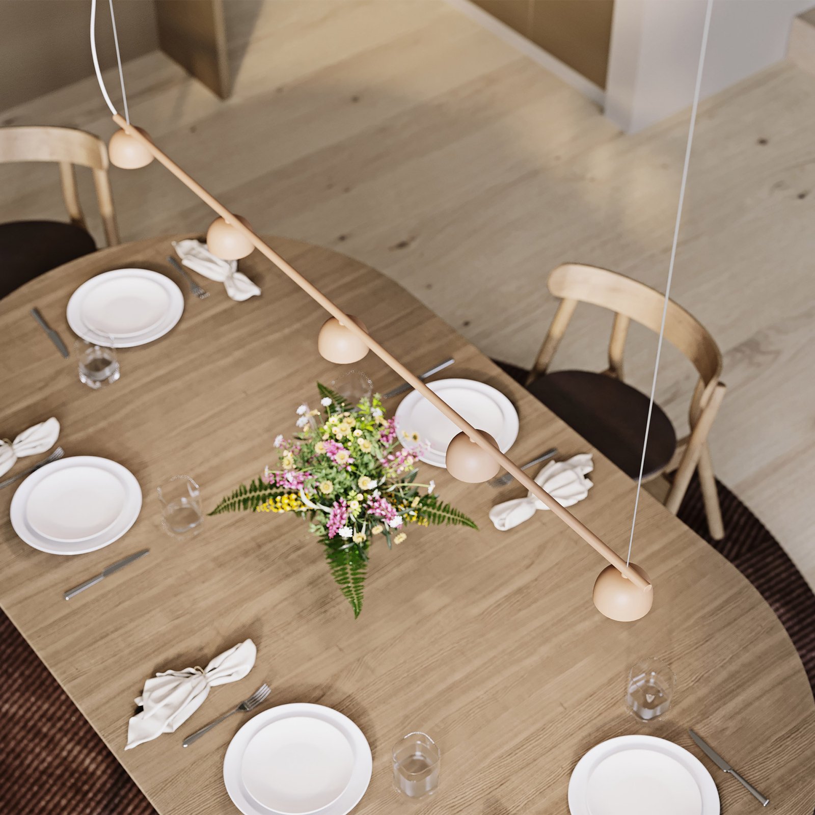 Blush Rail 5 Függőlámpá Warm Beige - Northern