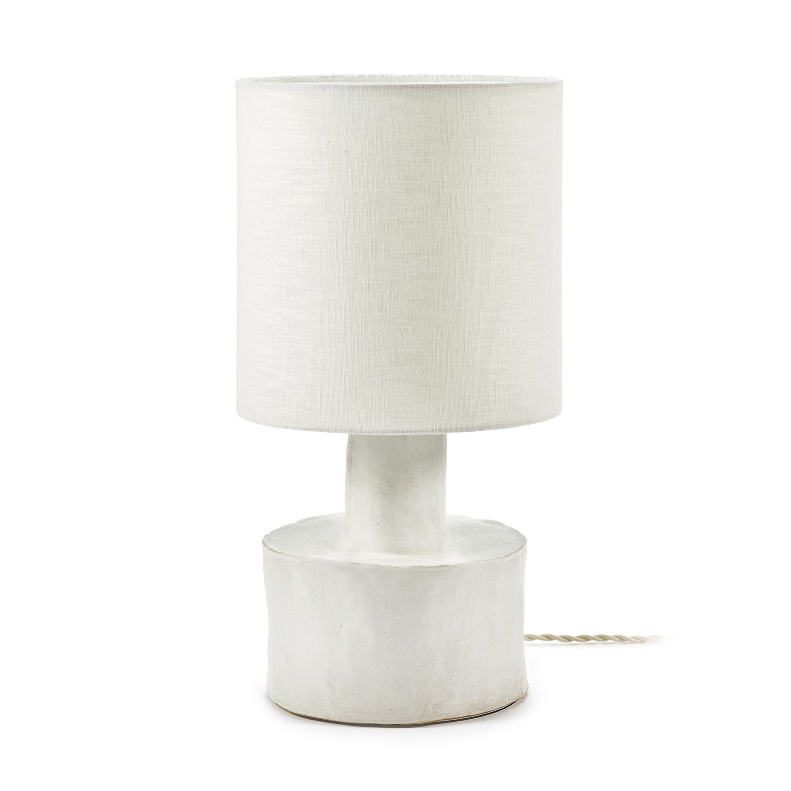 WHITE-MAT-WHITE CATHERINE bordlampe, stentøj, tekstil, 47 cm, E27 – Serax