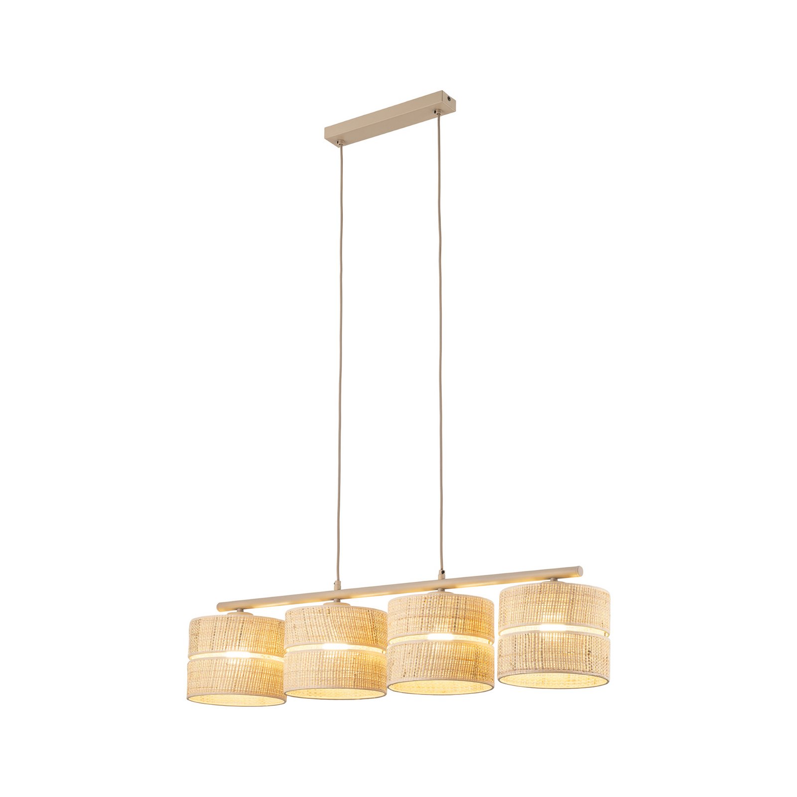 Calma lógó világítás, 4 izzós, bézs, raphás, hossza 95 cm Calma lógó világítás, 4 izzós, bézs, raphás, hossza 95 cm