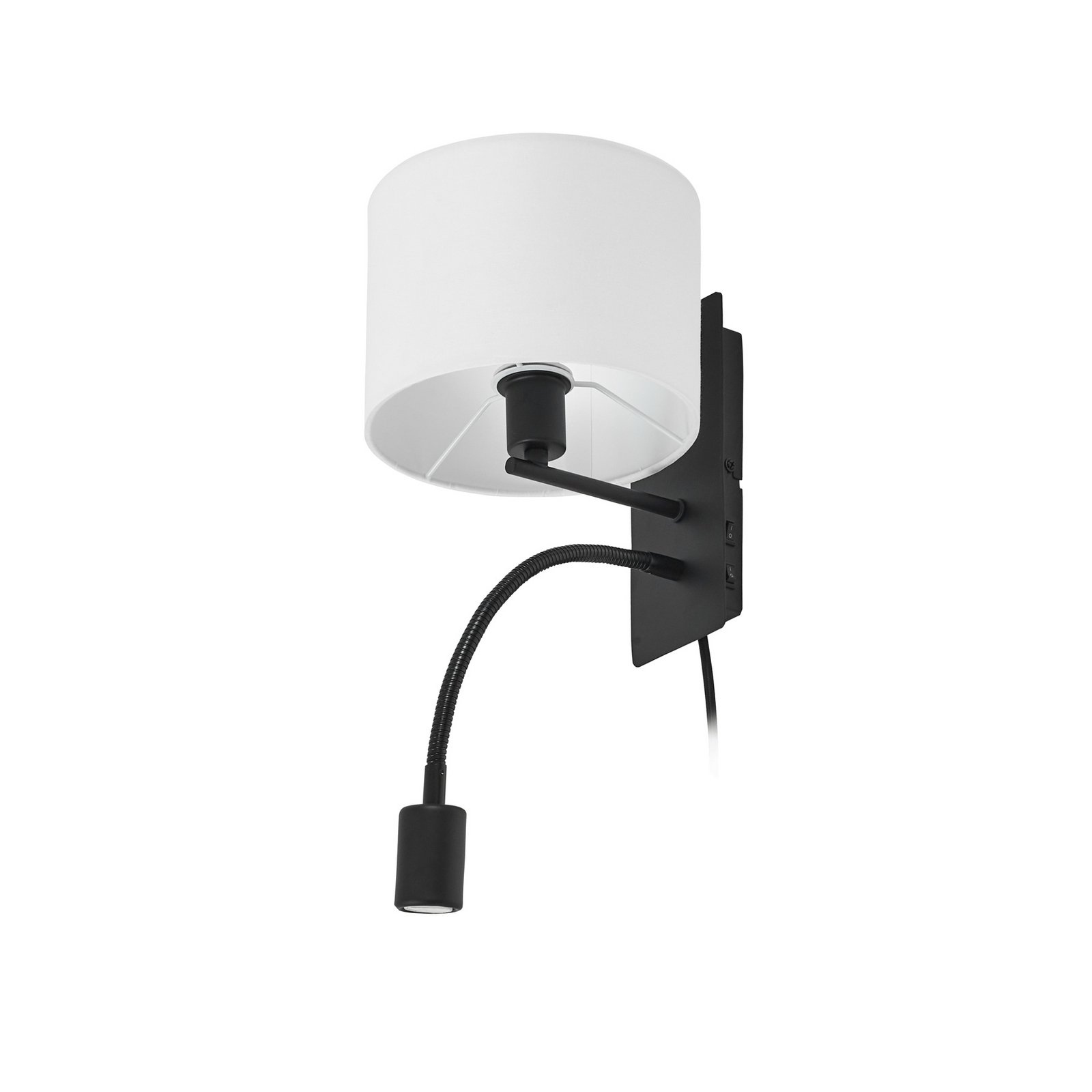 Lindby, applique murale Florens, noire, lampe de lecture LED, 23,5 cm