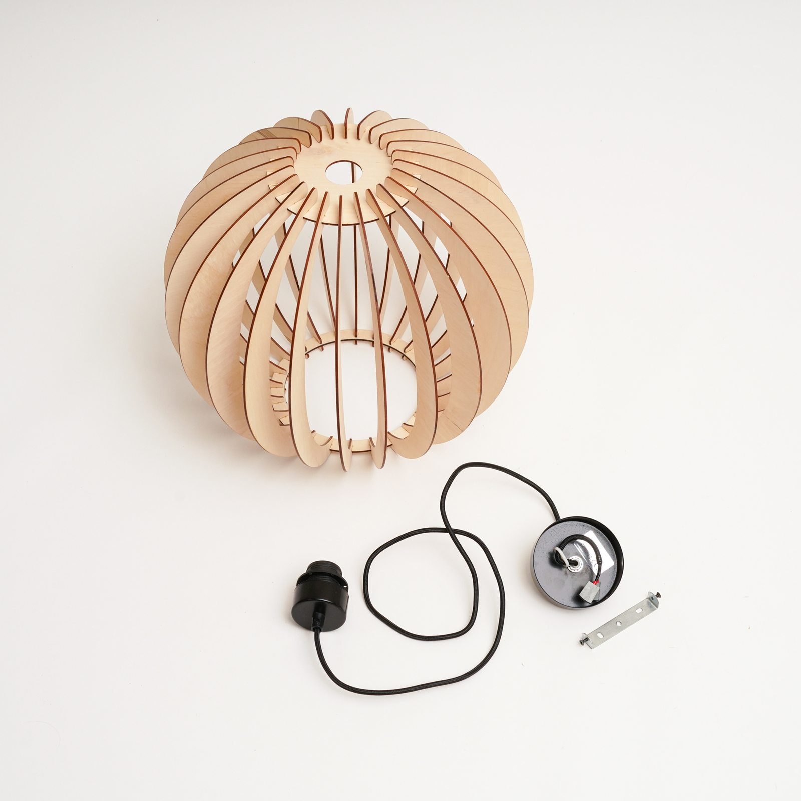 Clay Ø40 hanglamp zwart/hout - Envostar