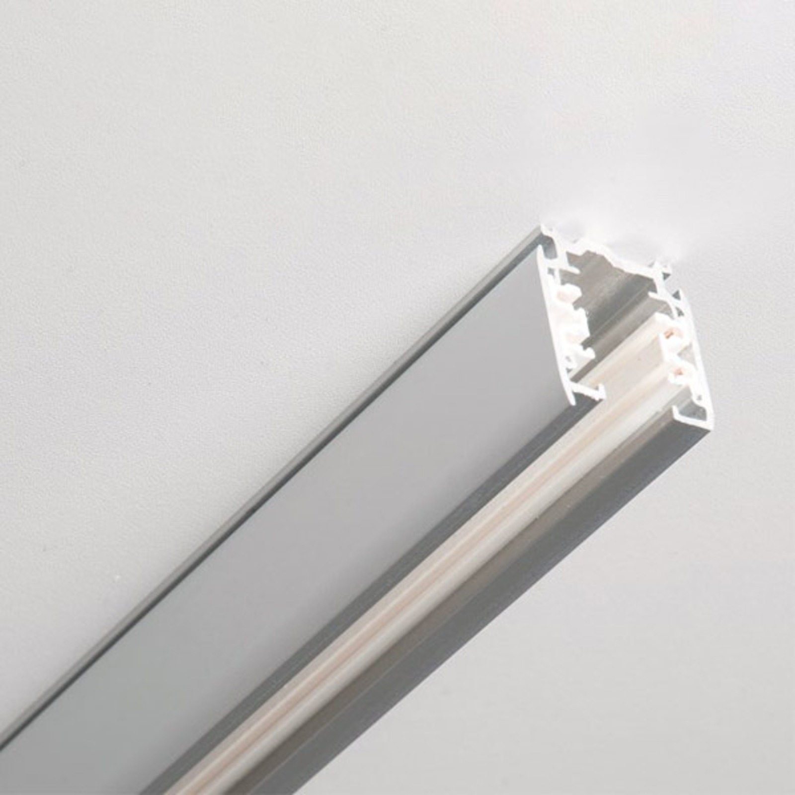 3-fas strömskena Noa aluminium 200 cm, grå