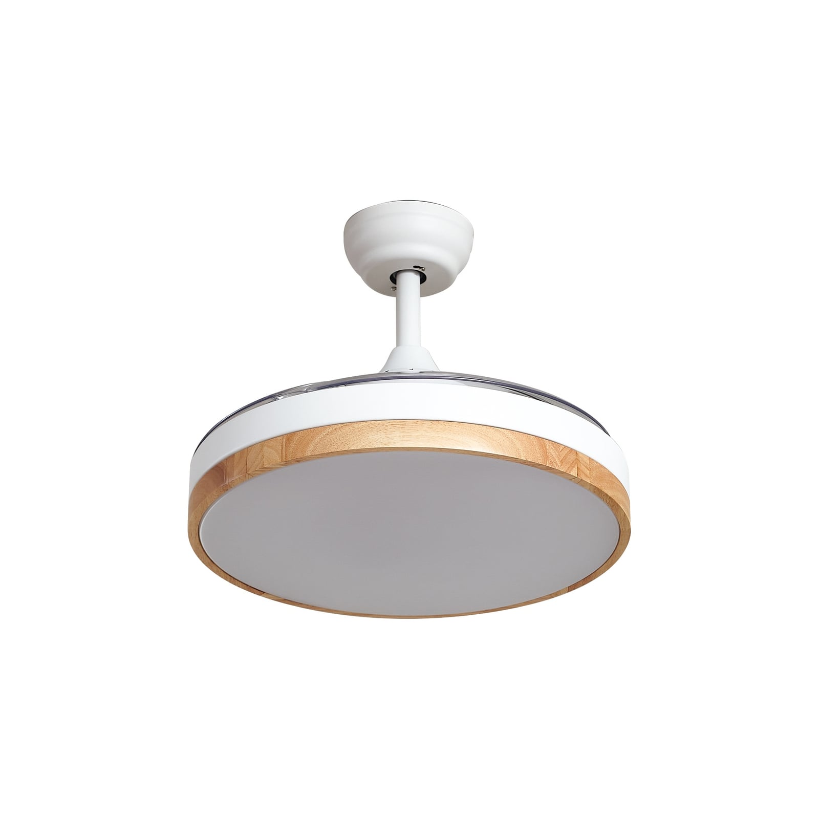 Ventilateur de plafond LED Oras, blanc, courant continu, silencieux, Ø 107 cm -