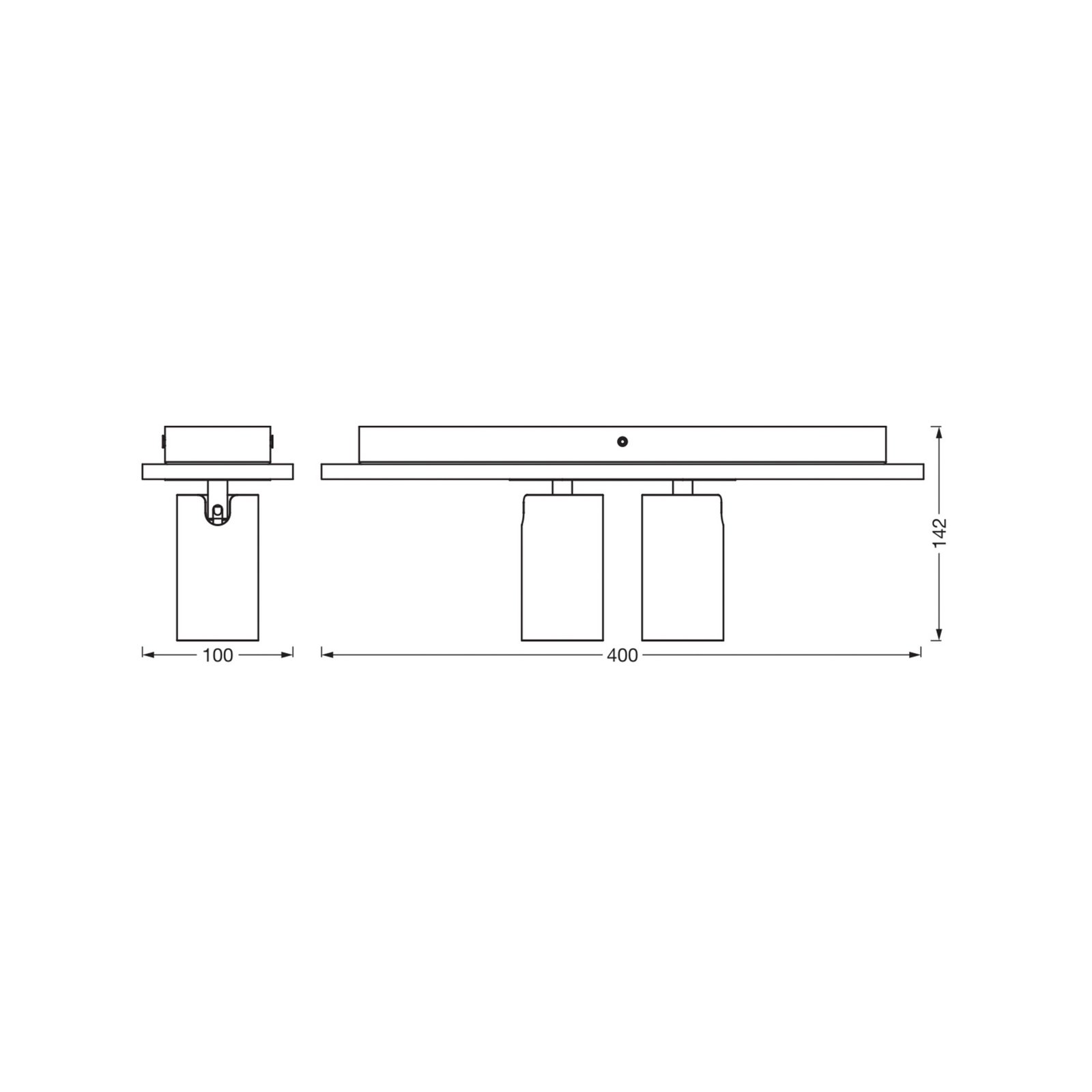 OSRAM Προβολέας οροφής MERCURY μαύρος 2-Spot GU10-LED 927 dim
