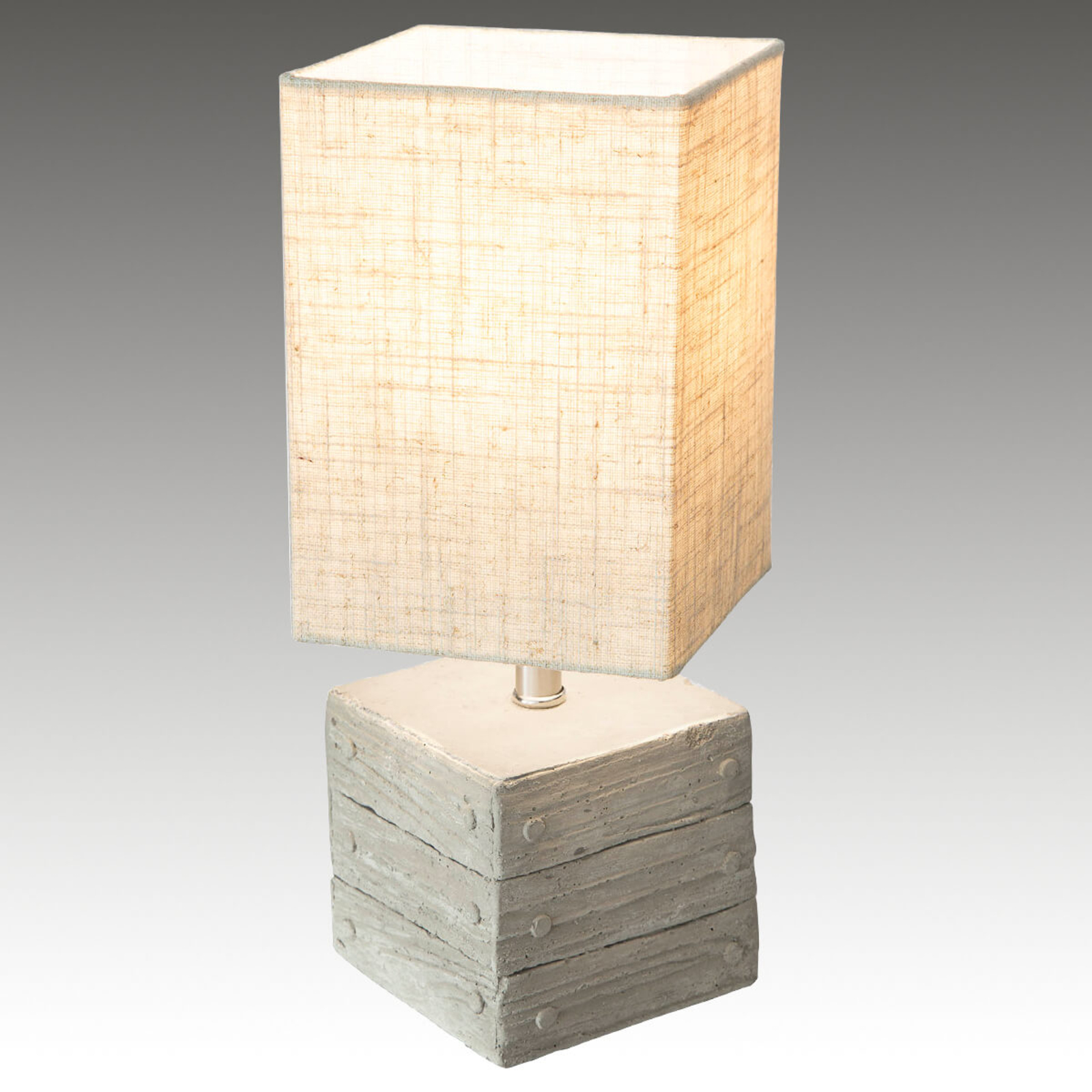 Lampe à poser Base en béton, forme de boîte Lisco