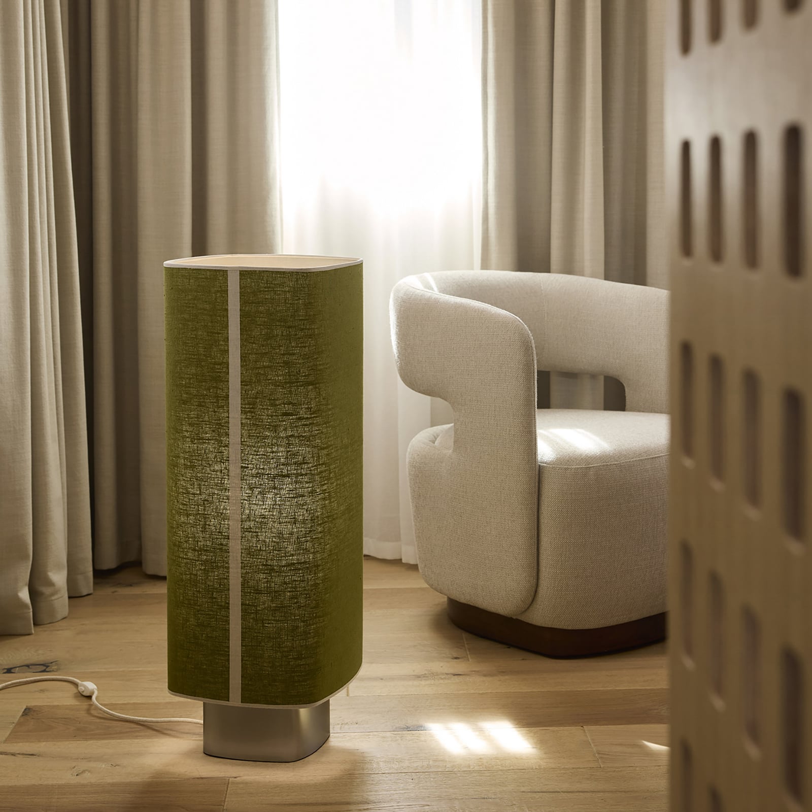 MARKET SET Lattiavalaisin Dolce, avokadonvihreä, pellava, E27