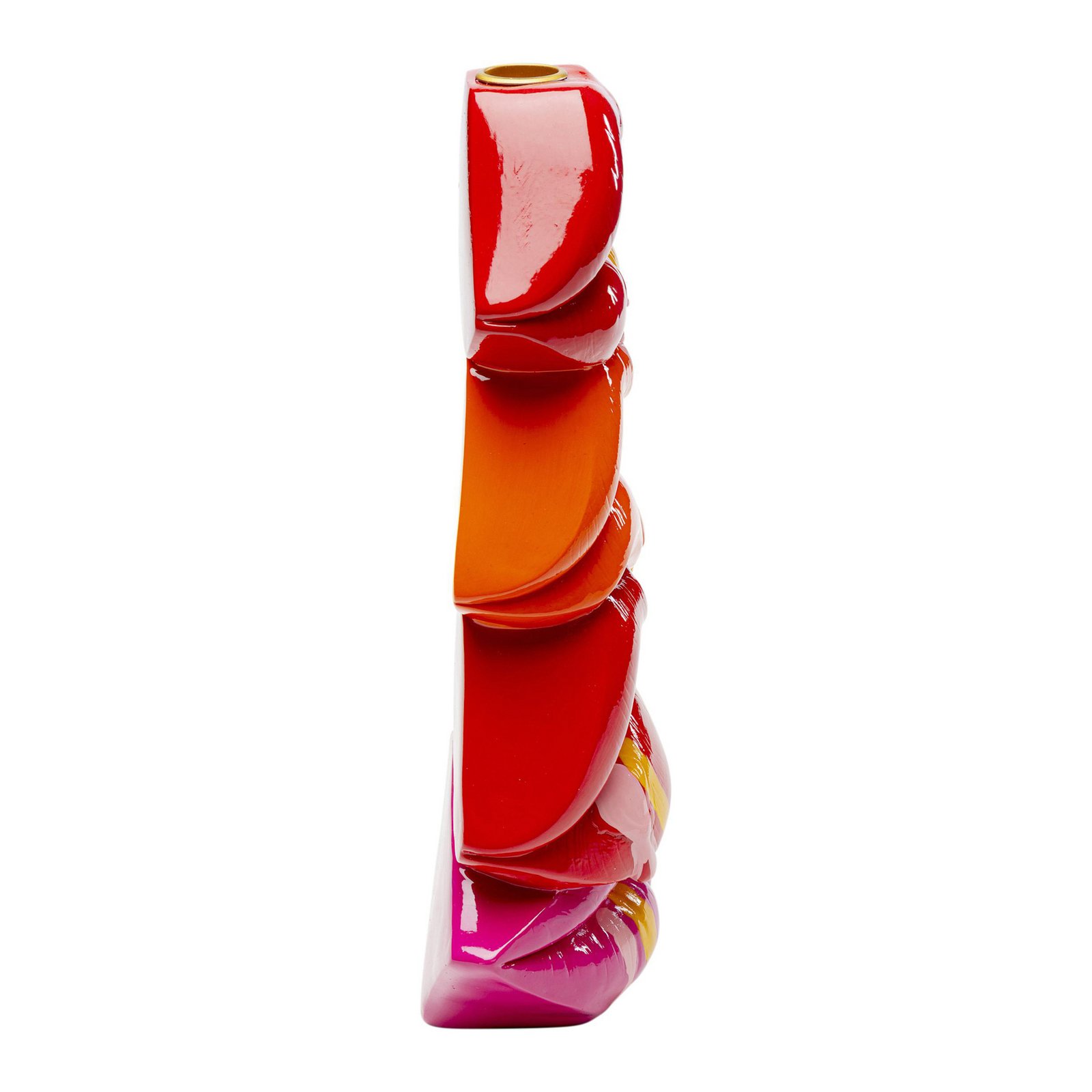 KARE Candlestick Lips, height 30 cm, polyresin, red