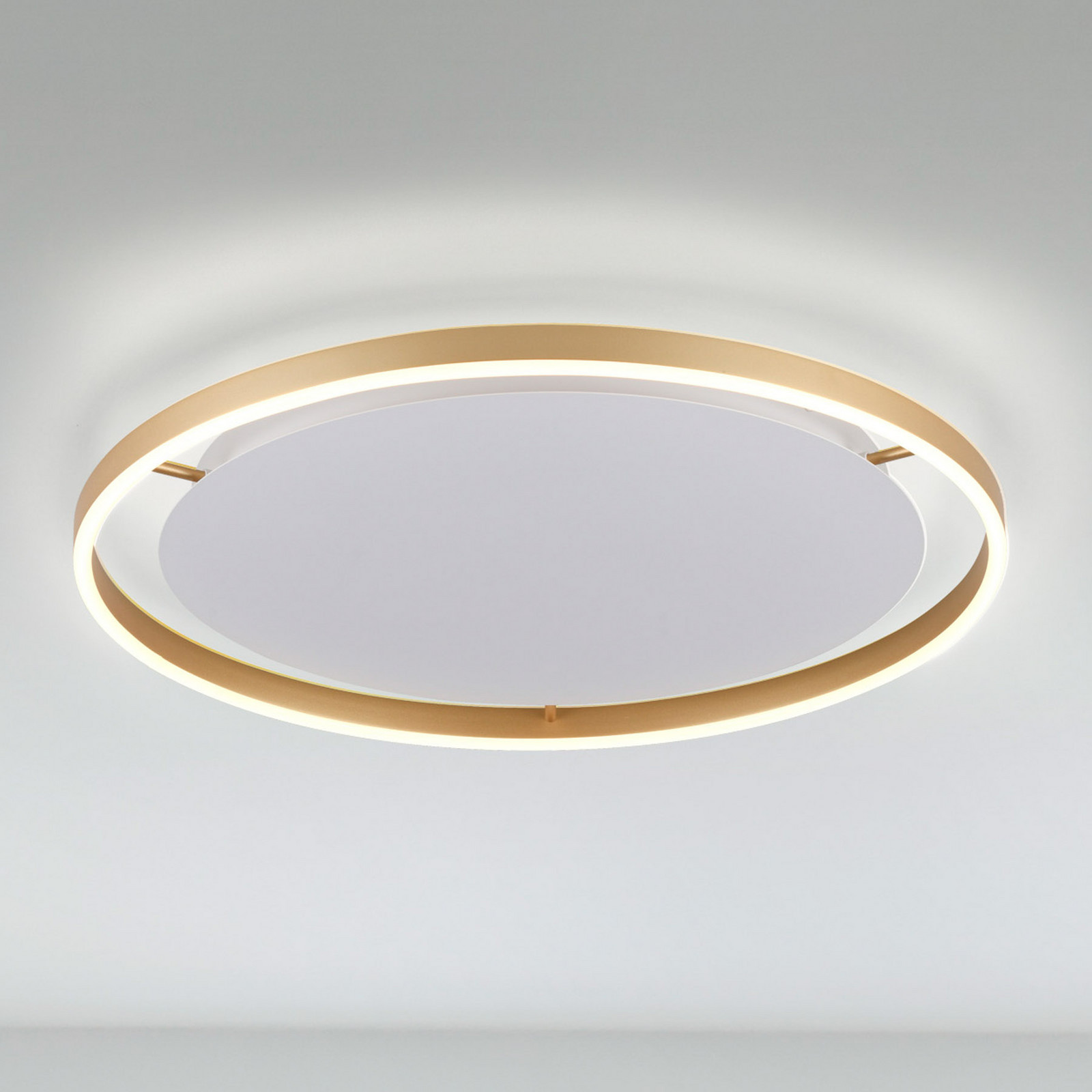 JUST LIGHT. Plafonieră LED Ritus Ø 585 cm alamă mată - Camera de zi / sufragerie - modern - alamă mată alb - Metal