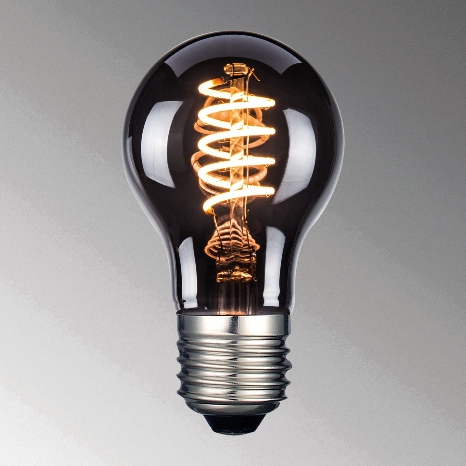 LED bulb, E27, A60, smoke-coloured, 4 W, 1800 K, 60 lm