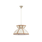 Lampada a sospensione Clarence, Ø 40 cm, beige, lino - Lucande