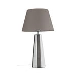 PR Home Tischlampe Leya, braun/weiß, Höhe 54 cm Metall/Stoff
