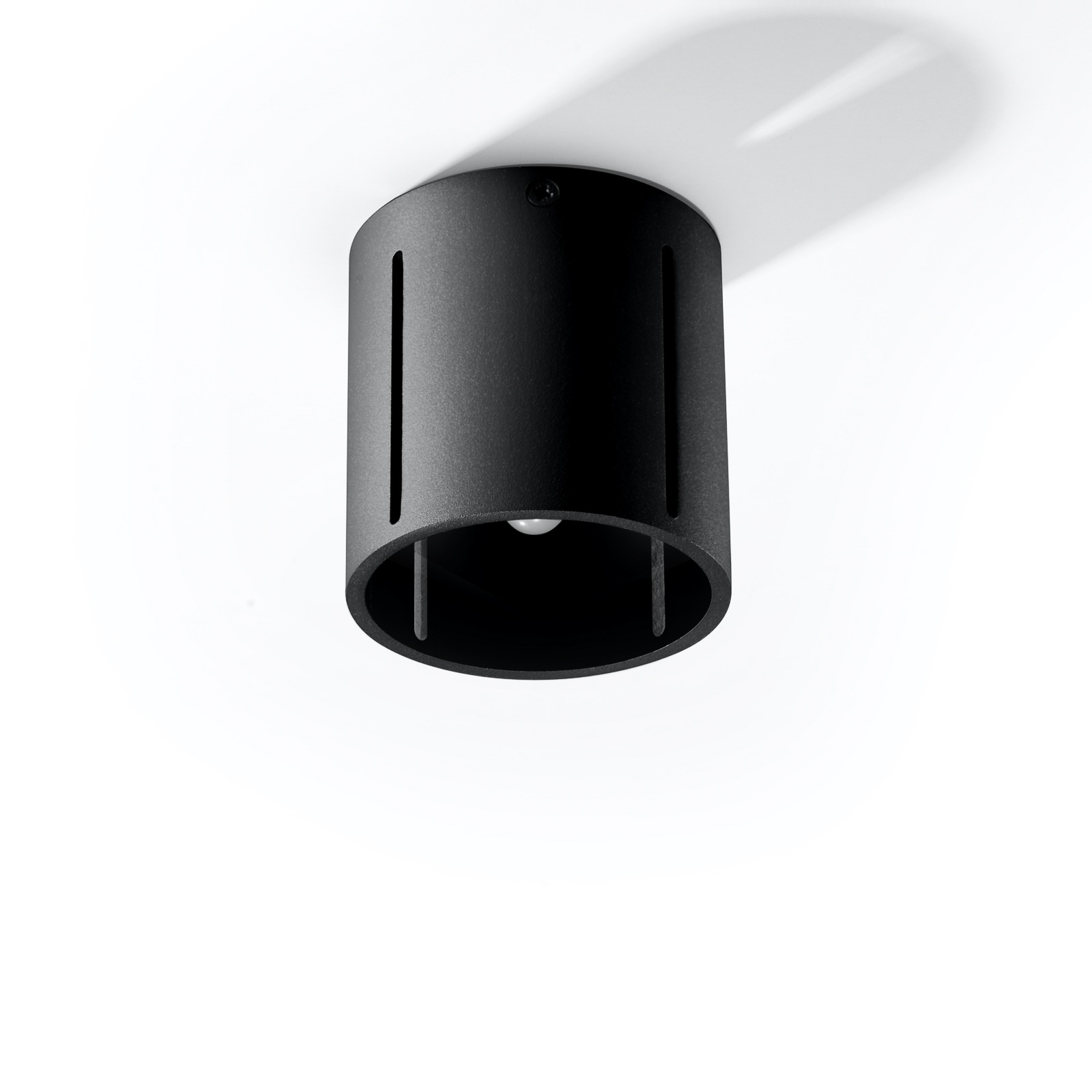 Taklampe Topa som svart sylinder