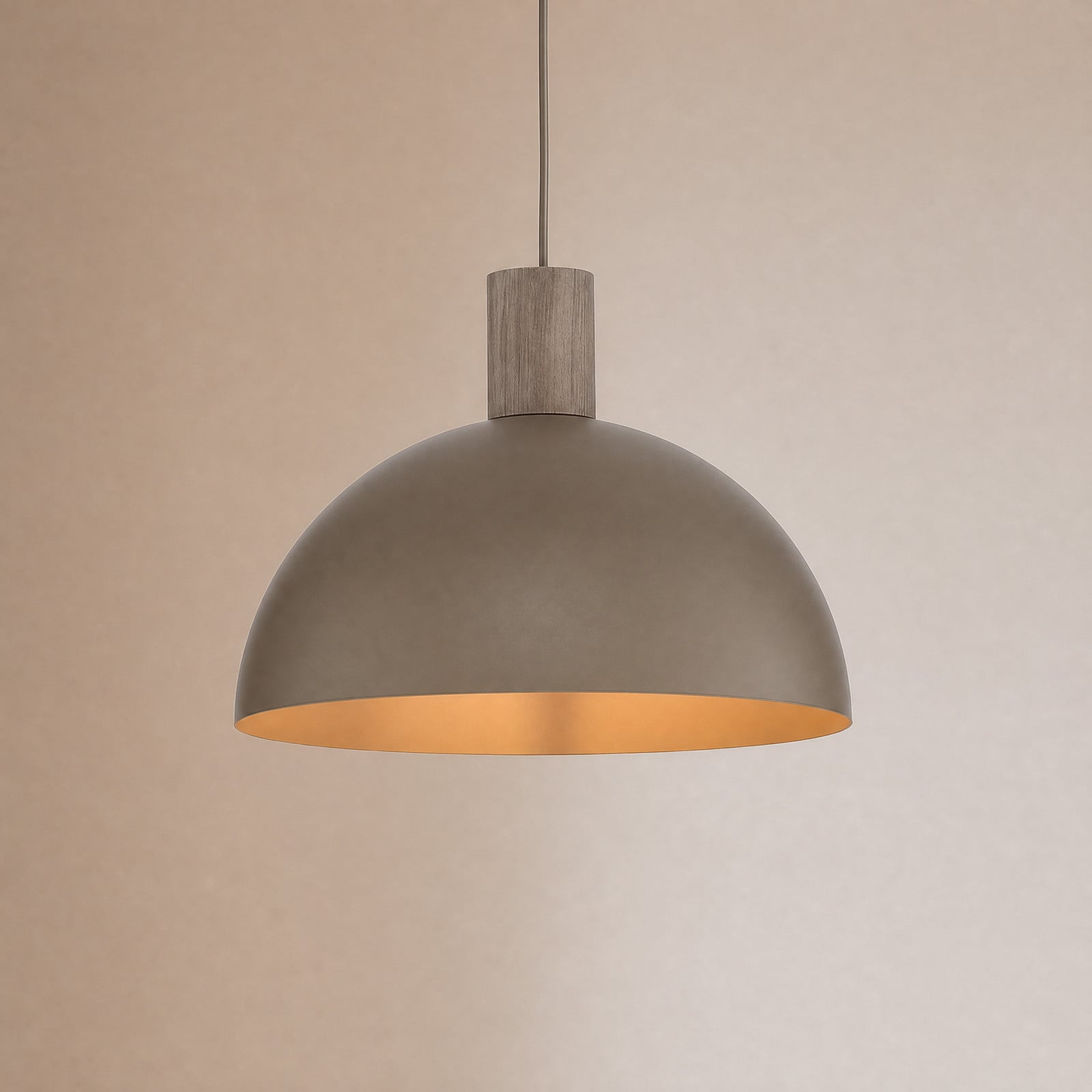 TK Lighting Lampă suspendată Oslo culoare nisip metal Ø 34 cm E27 - Camera de zi / sufragerie - Modern - nisip lemn deschis la culoare