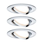 Nova Coin 3-spot round swivel, chrome - Paulmann