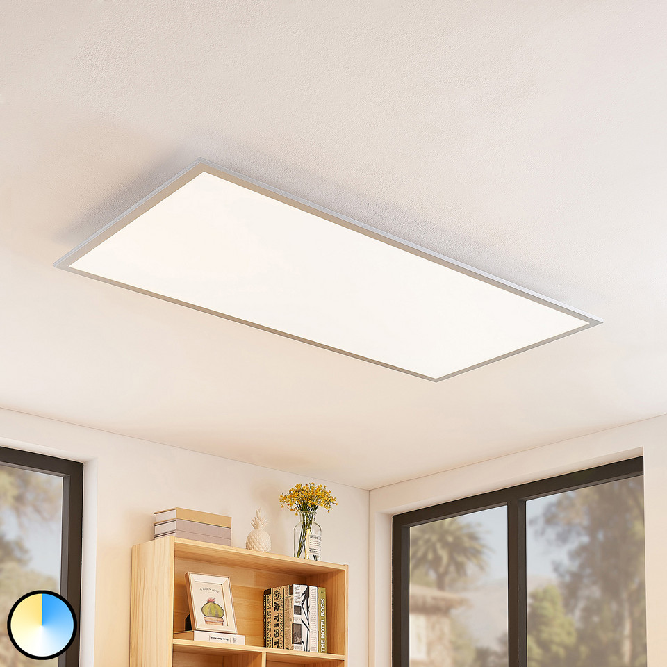 Lindby Zento LED Plafond CCT w/Remote, metallisk från Lindby
