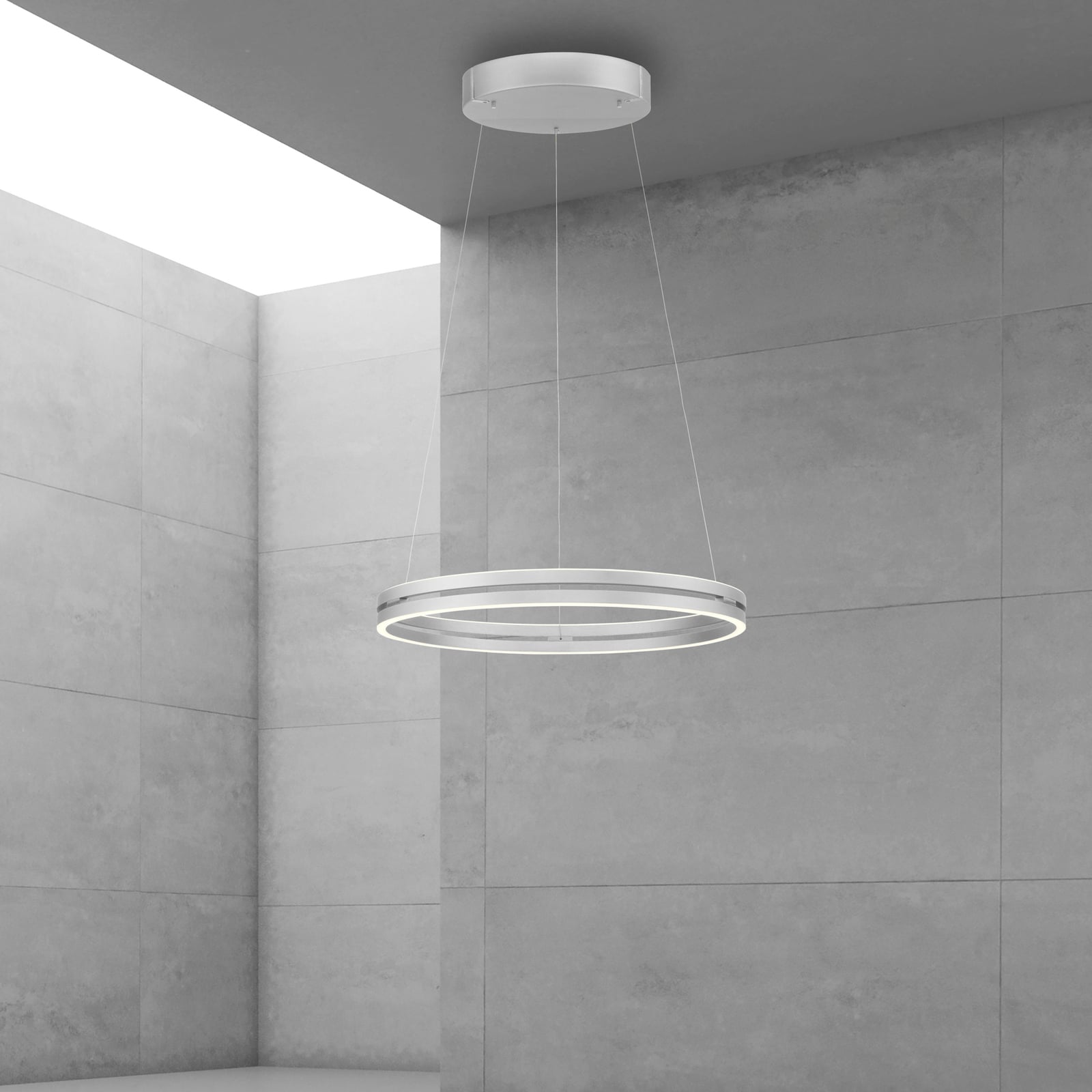 E-Loop LED-Hängeleuchte, stone, Ø70cm, Aluminium, CCT - PURE E-Loop LED-Hängeleuchte, stone, Ø70cm, Aluminium, CCT - PURE