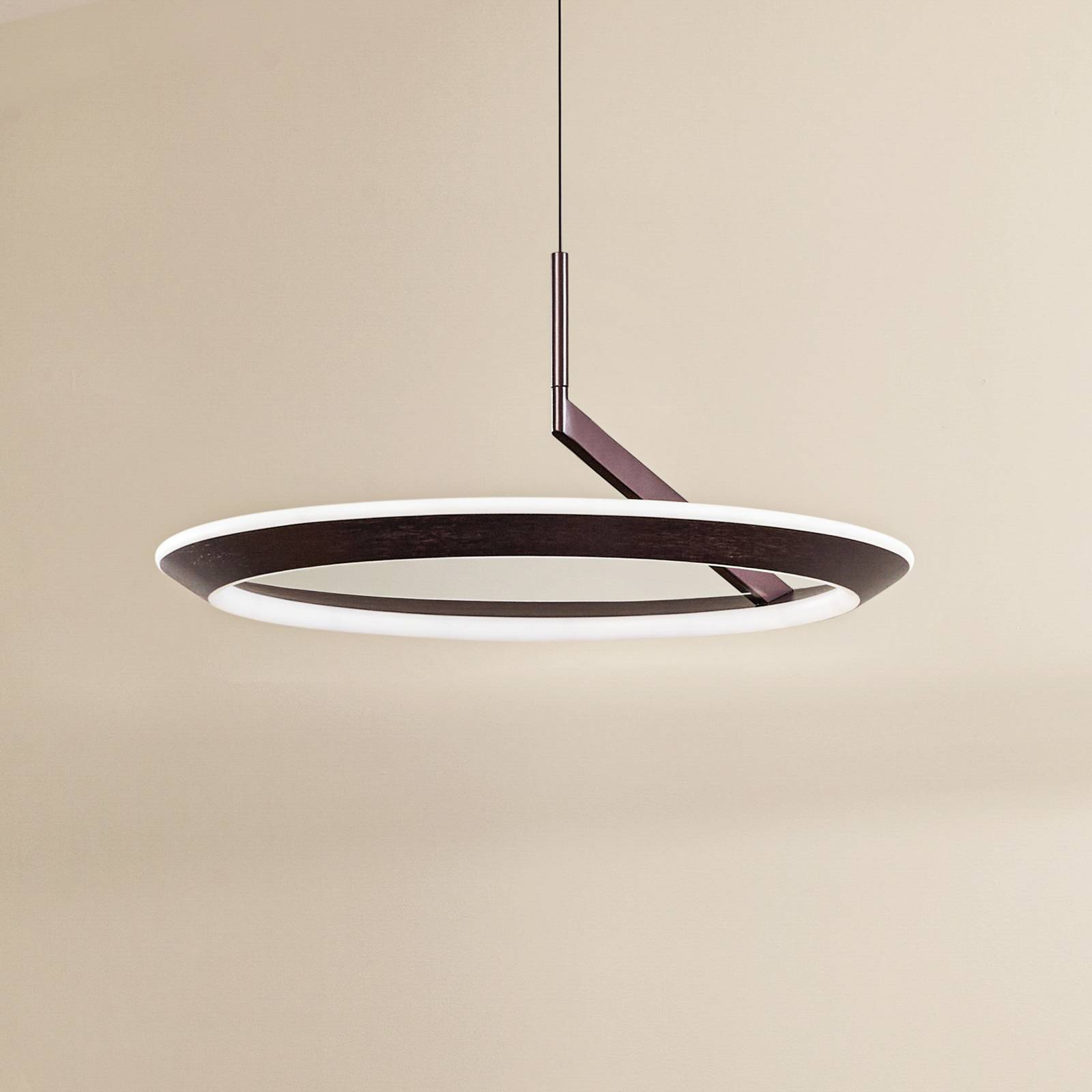 Lucande LED-Hängeleuchte Eldra, kaffeebraun, Ø 55 cm, CCT günstig online kaufen