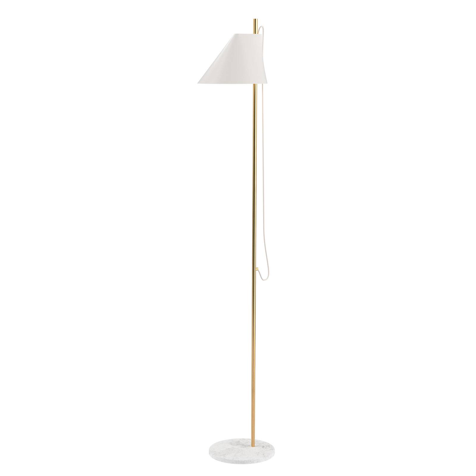Louis Poulsen marmorgolvlampa Yuh Brass, vit
