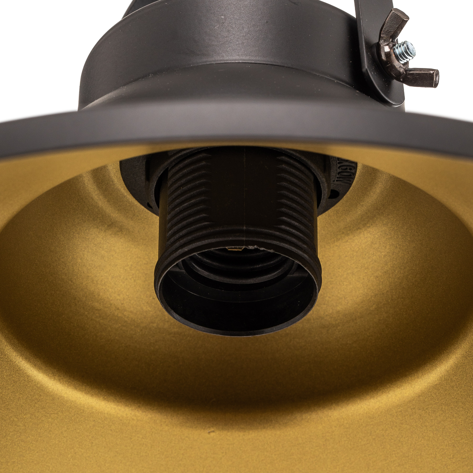 Taft pendant light with lampshade in black and gold
