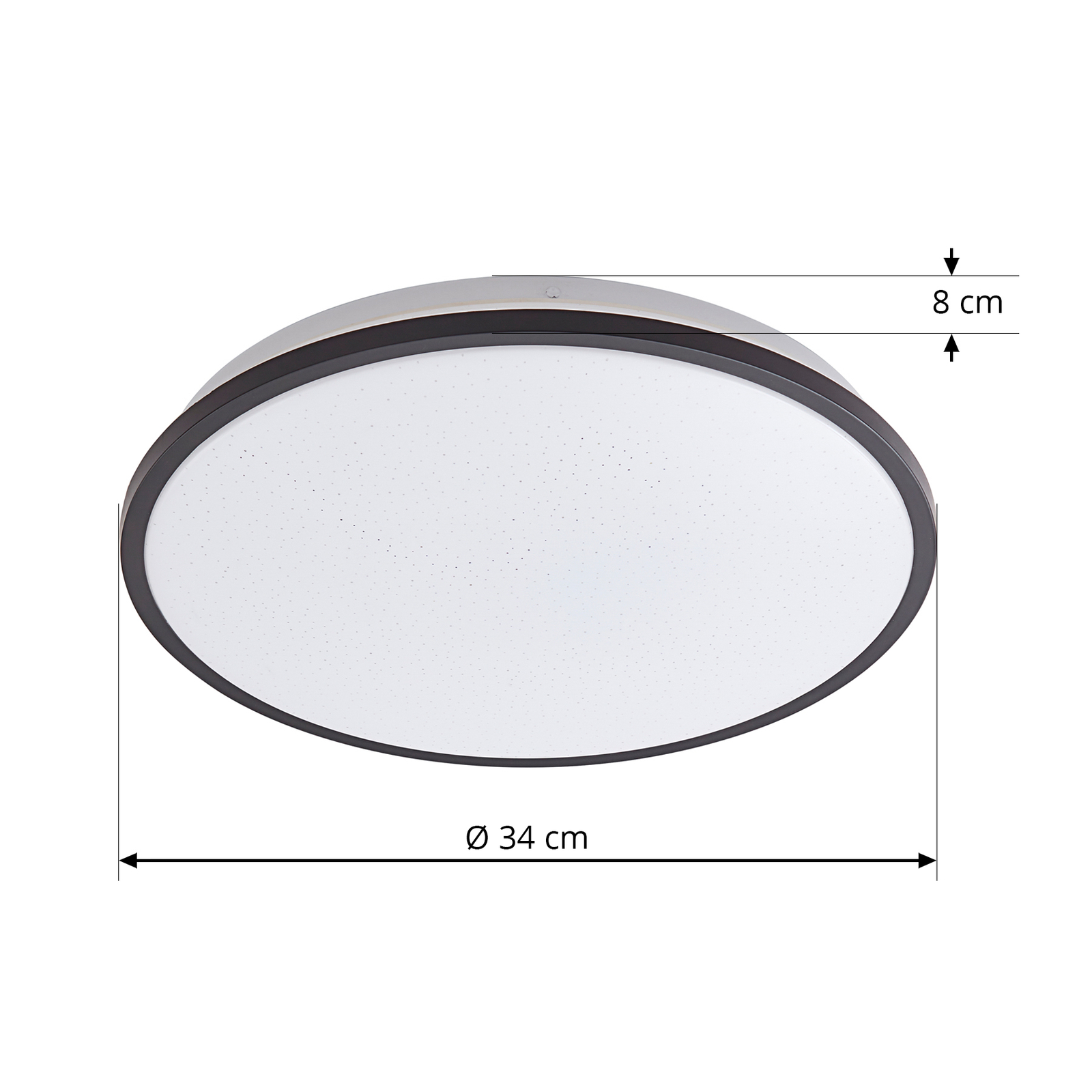 Lindby Plafonnier LED Glane noir/blanc Plastique IP44