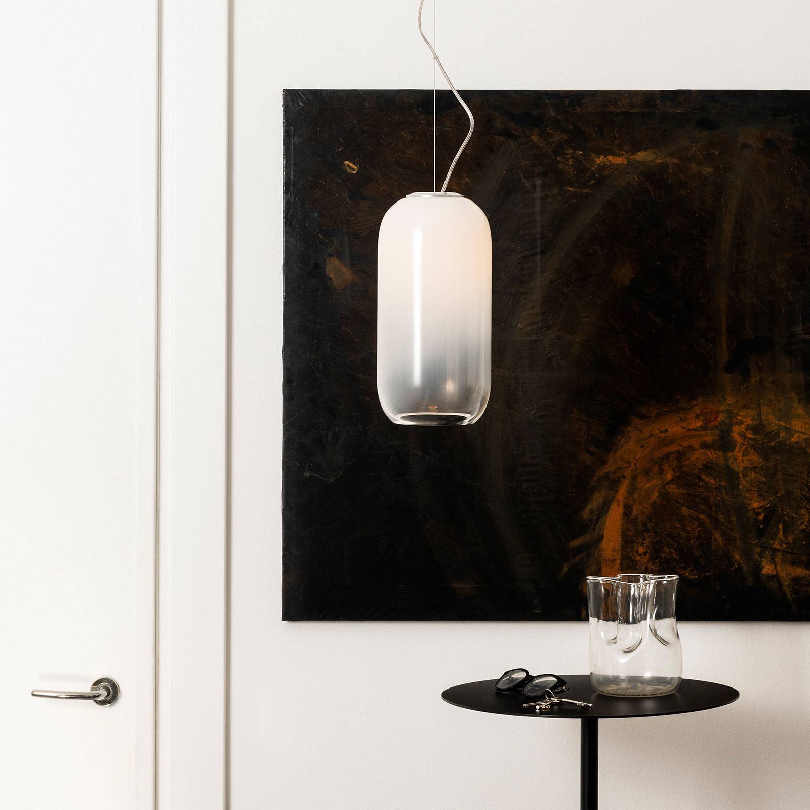 Artemide Gople Mini lampa wisząca biała/srebrna
