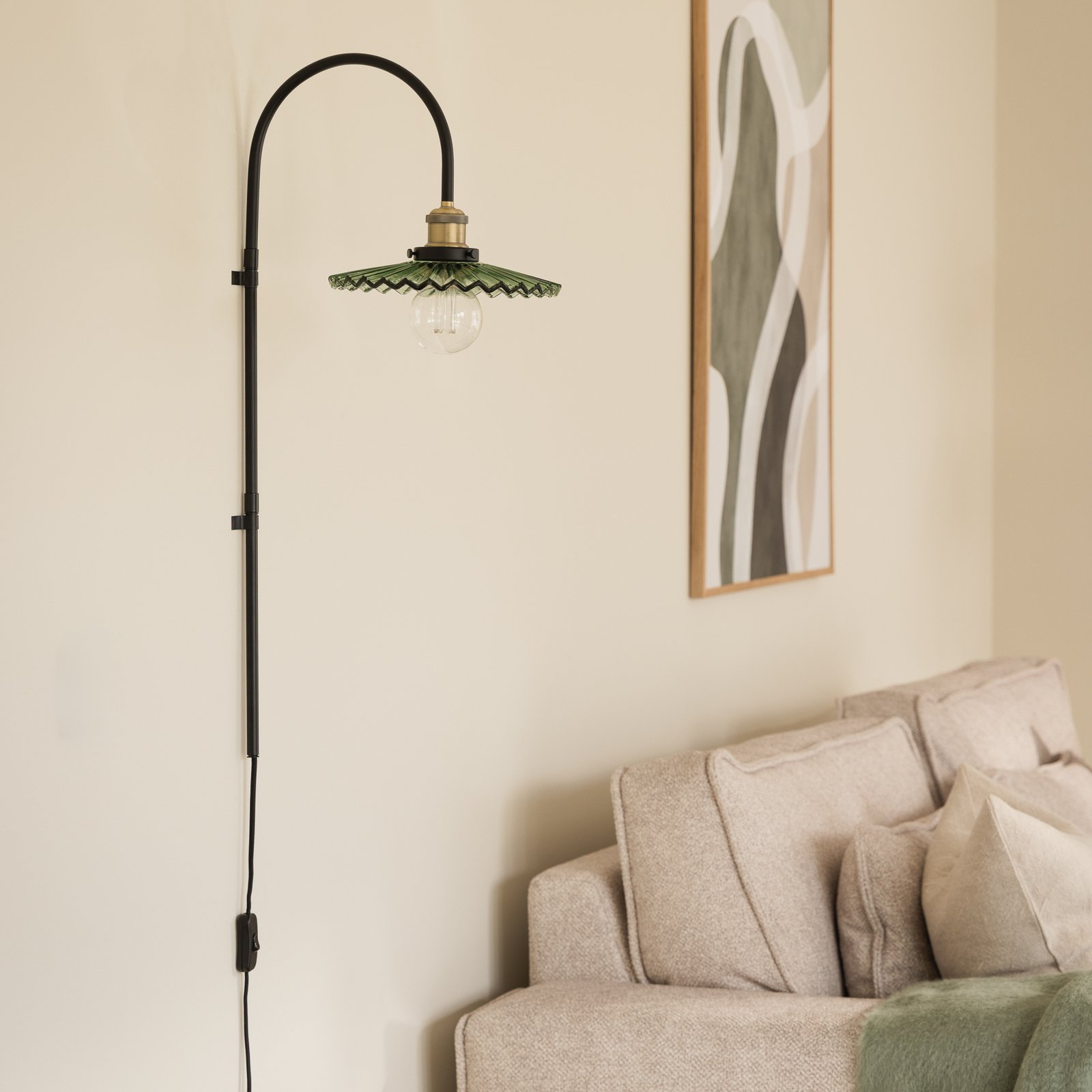 Globen Lighting Candeeiro de parede Cobbler 75, verde, vidro