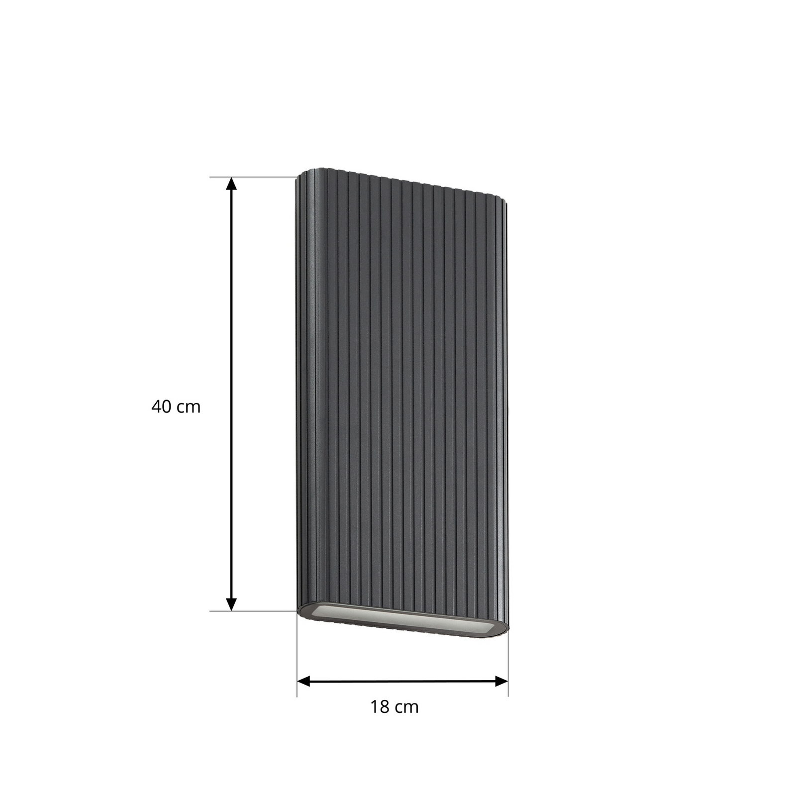 Lucande Raija LED outdoor wall lamp, anthracite, height 40 cm, CCT