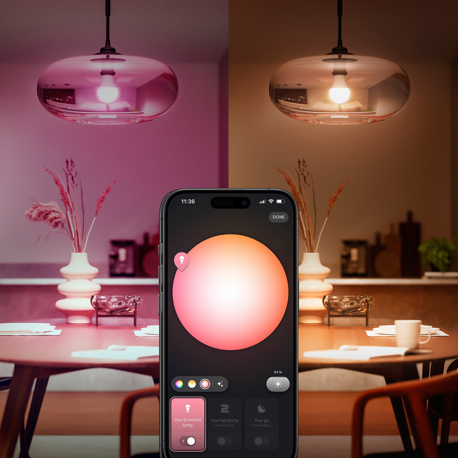 Ampoule LED intelligente Philips Hue E27 A60, 8 W, RVB CCT, lot de 3