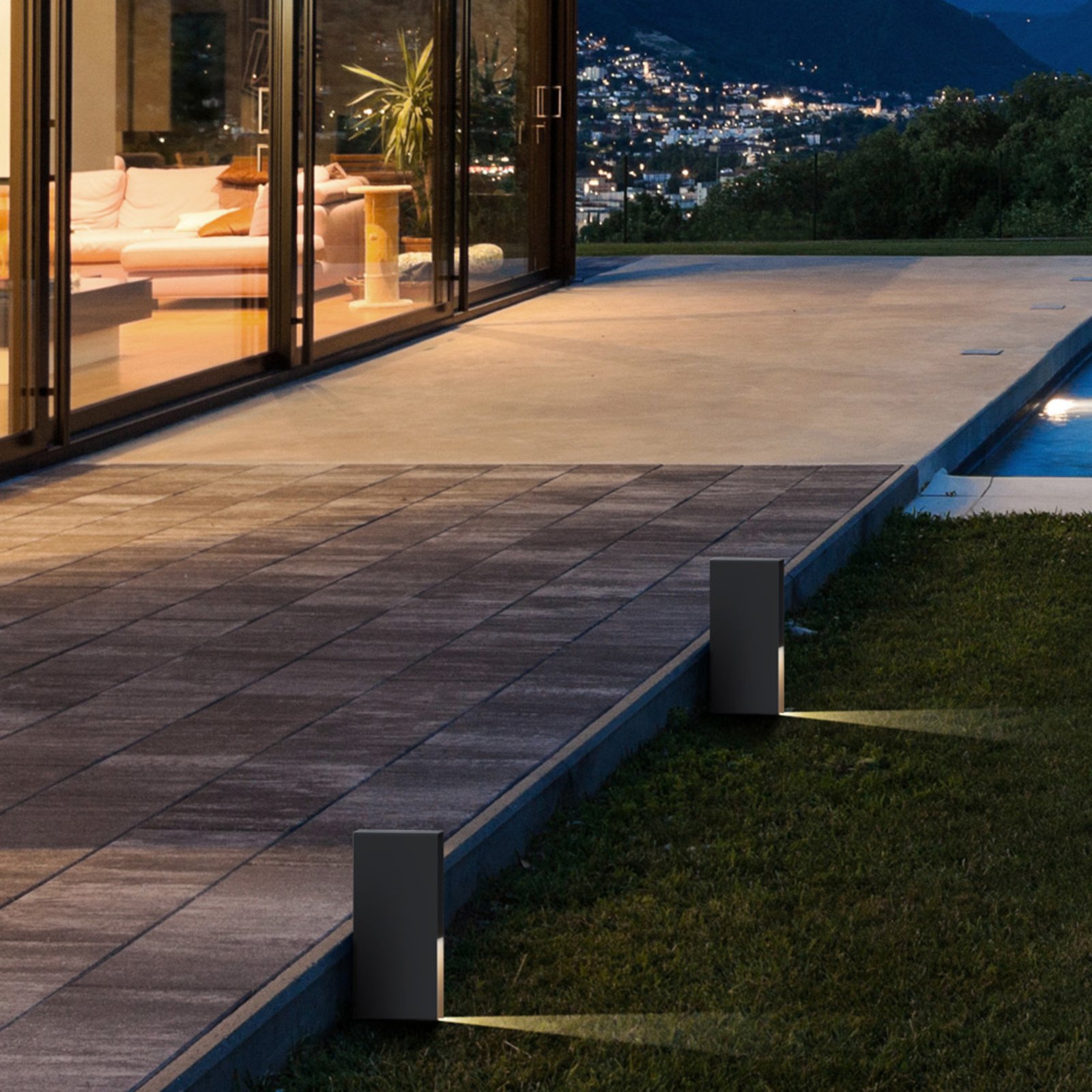 LED-Sockelleuchte Orion Post 260 anthrazit